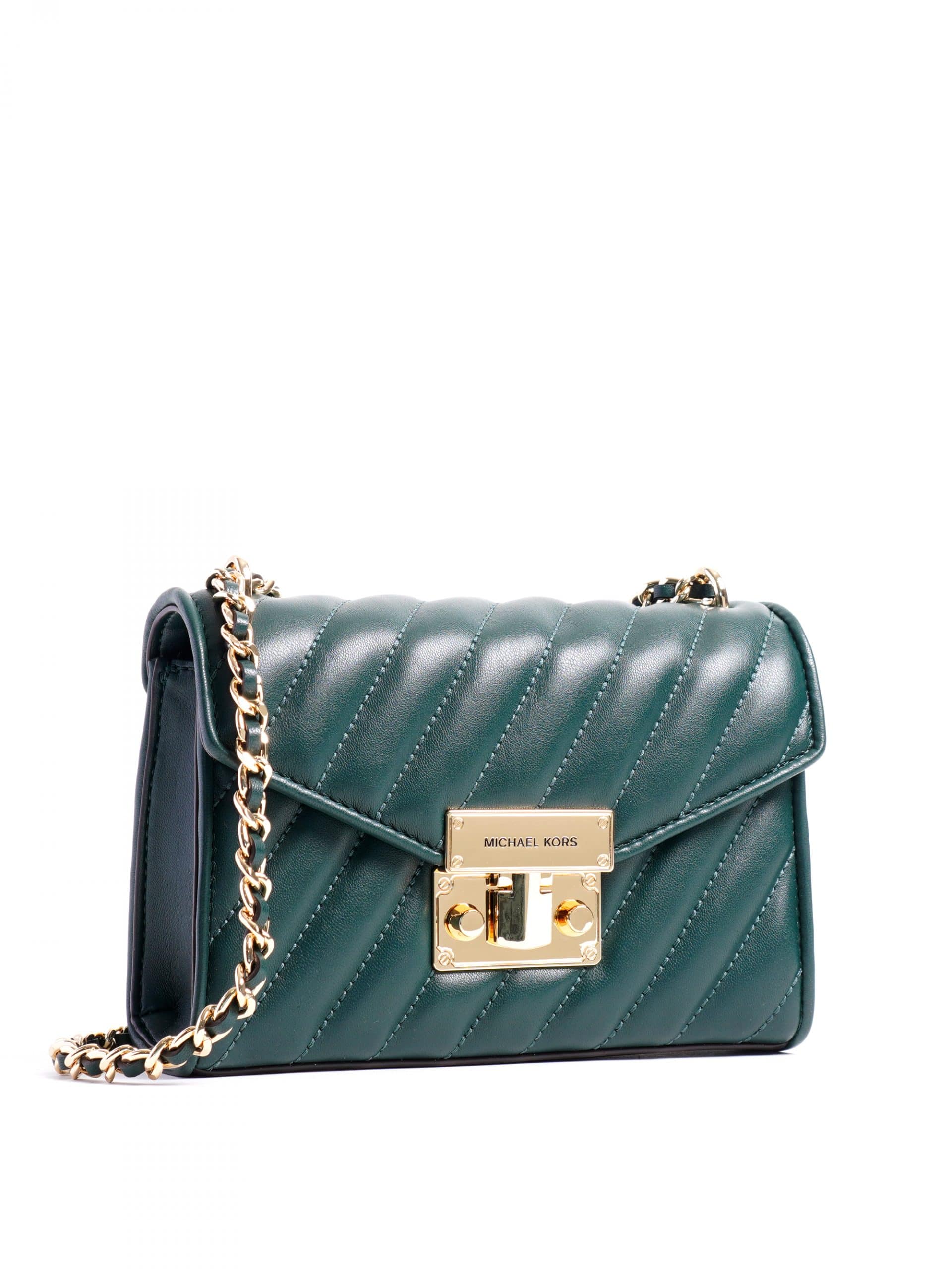 Michael Kors Rose Small Crossbody Quilted Racing Green - Averand