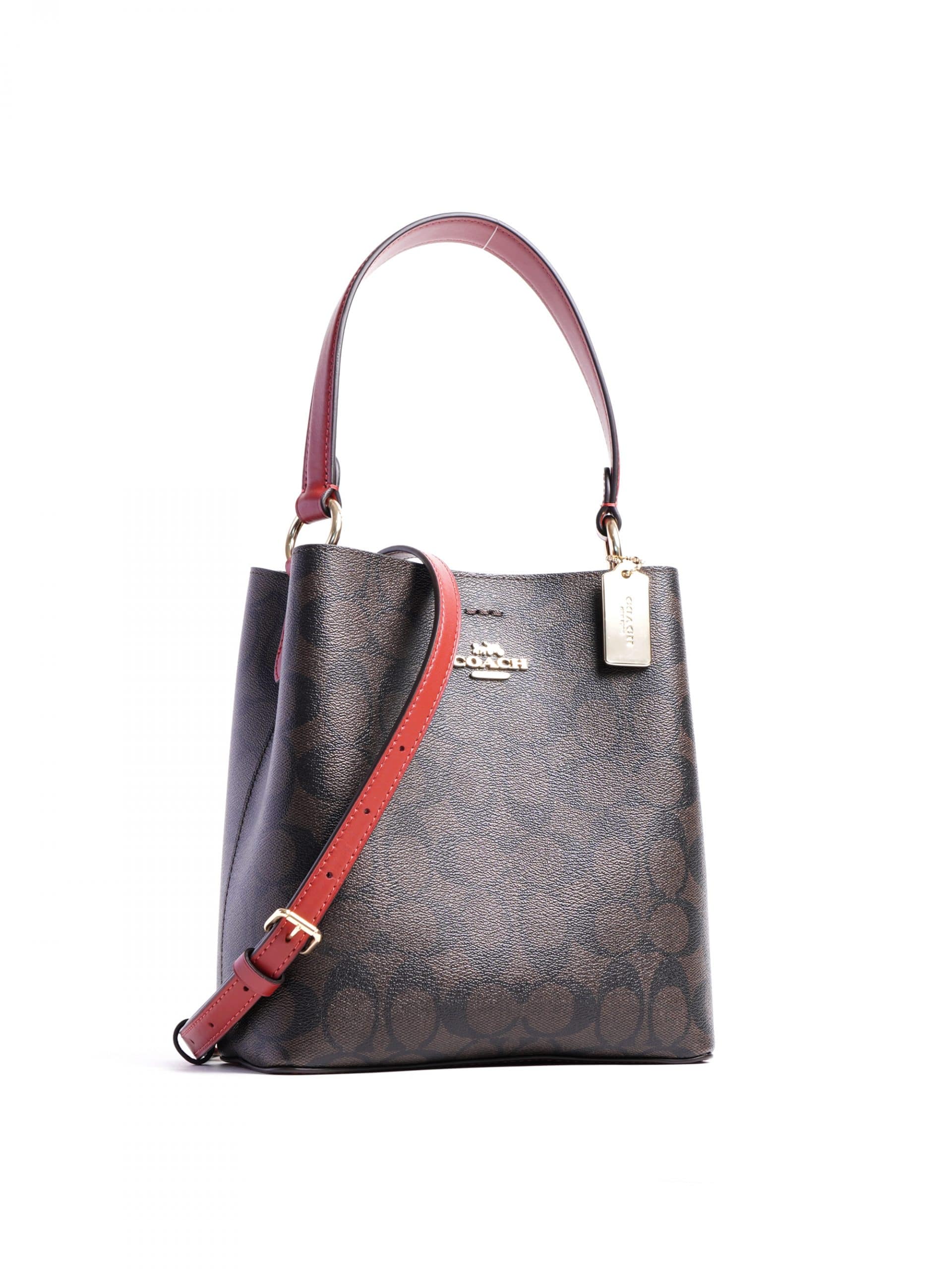 Coach Small Town Bucket Bag Signature Brown 1941 Red Averand