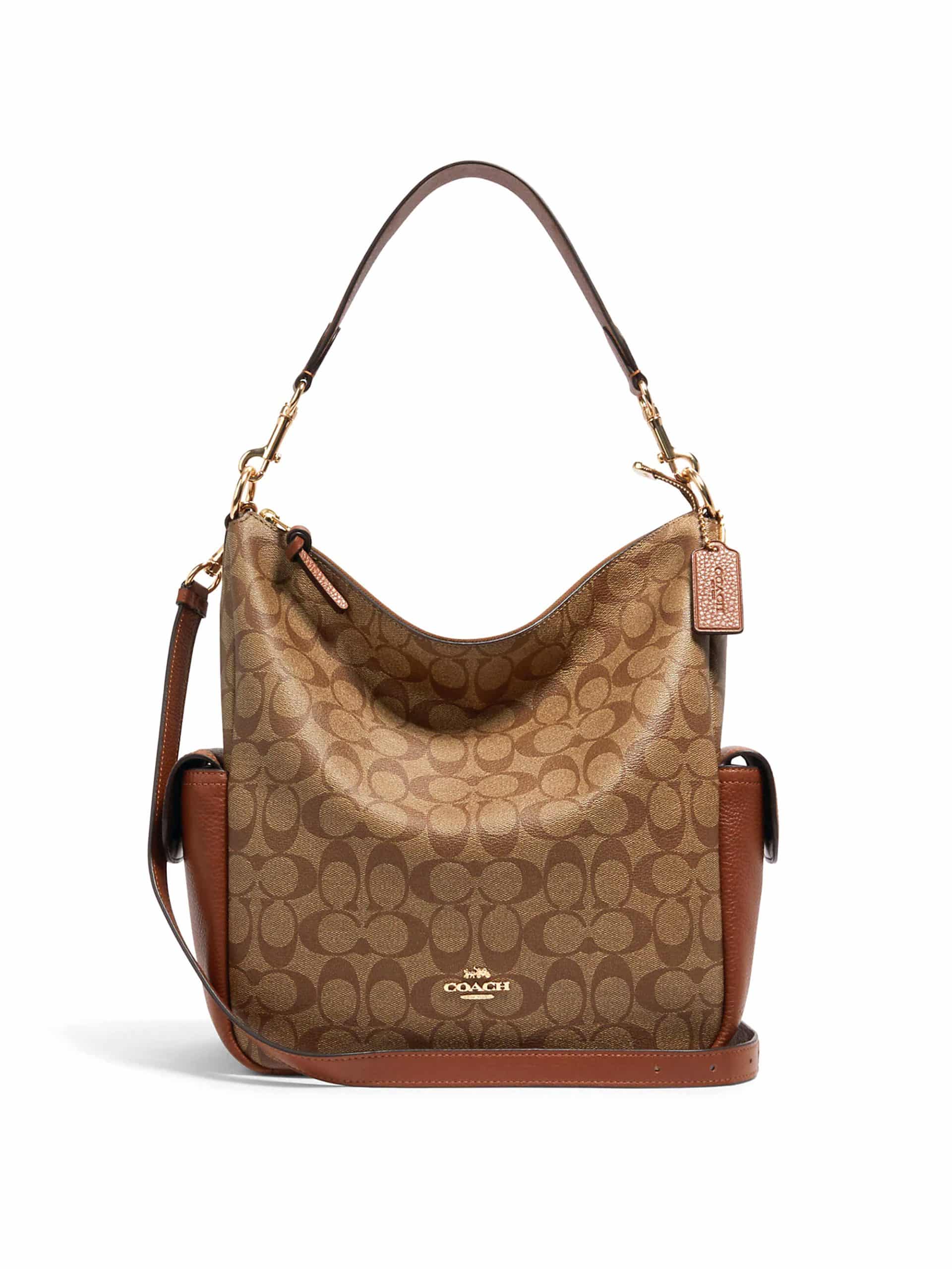 Coach Pennie Shoulder Bag Signature Khaki Redwood Averand