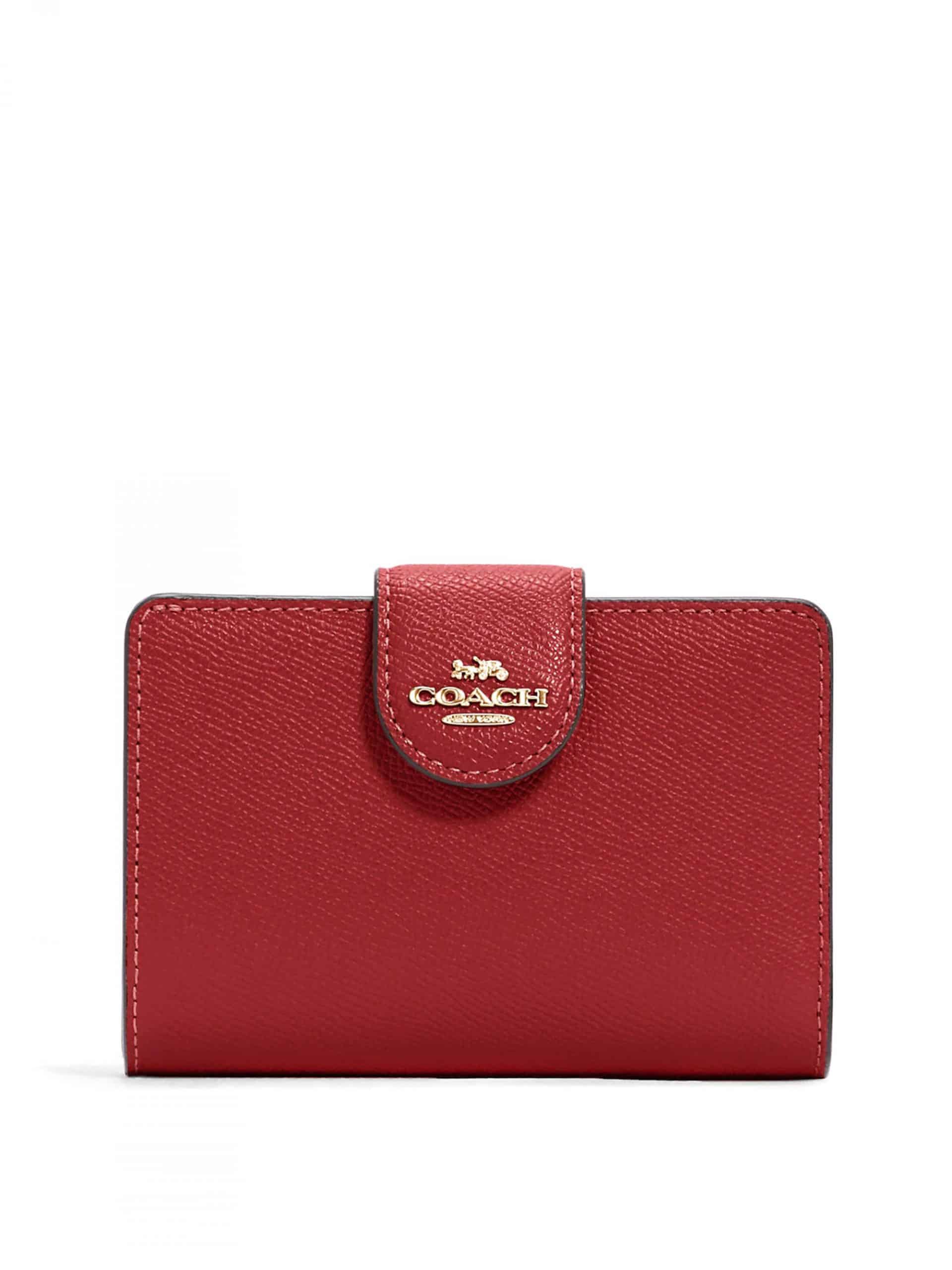 Coach Medium Corner Zip Wallet Gold 1941 Red Averand