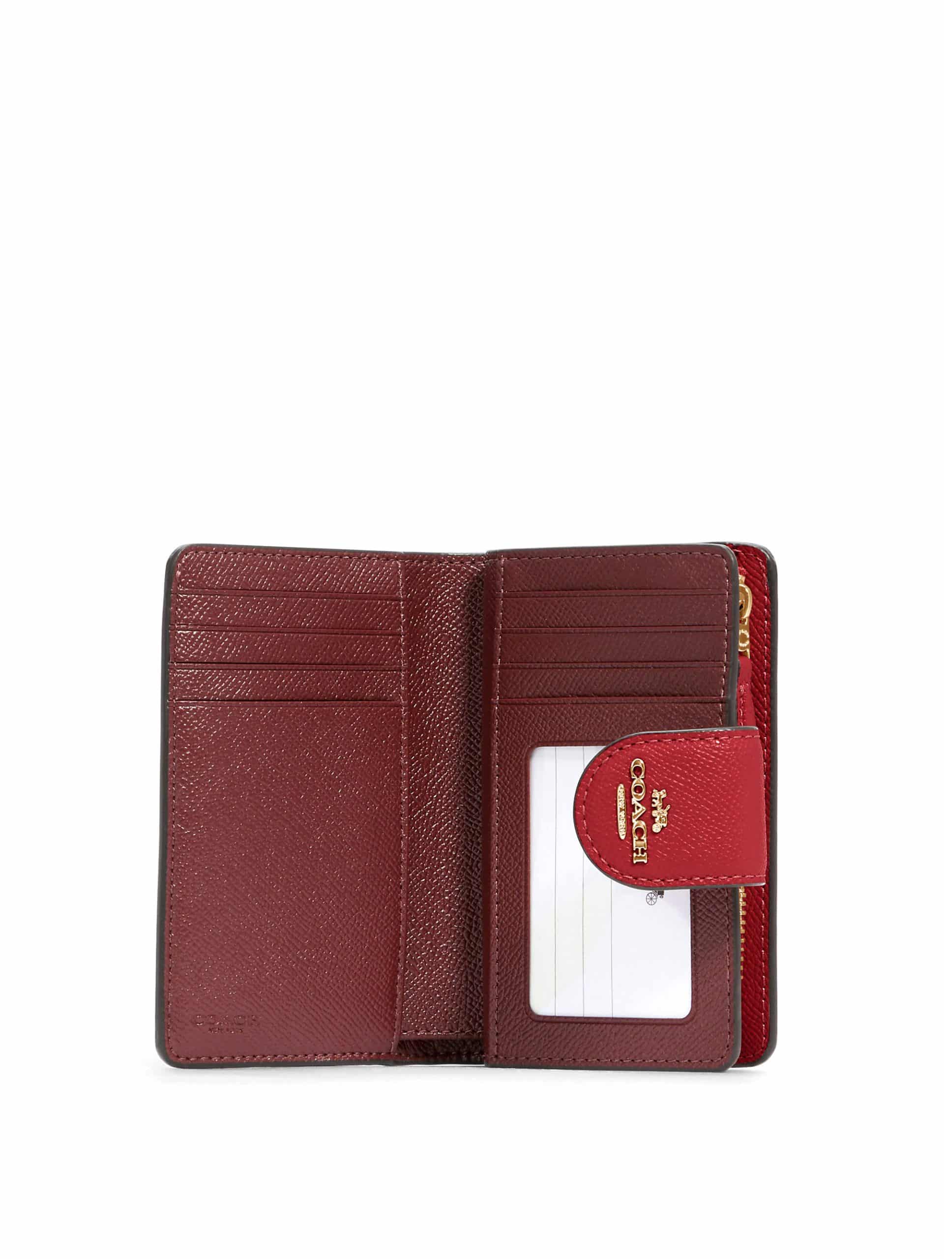 Coach Medium Corner Zip Wallet Gold 1941 Red - Averand
