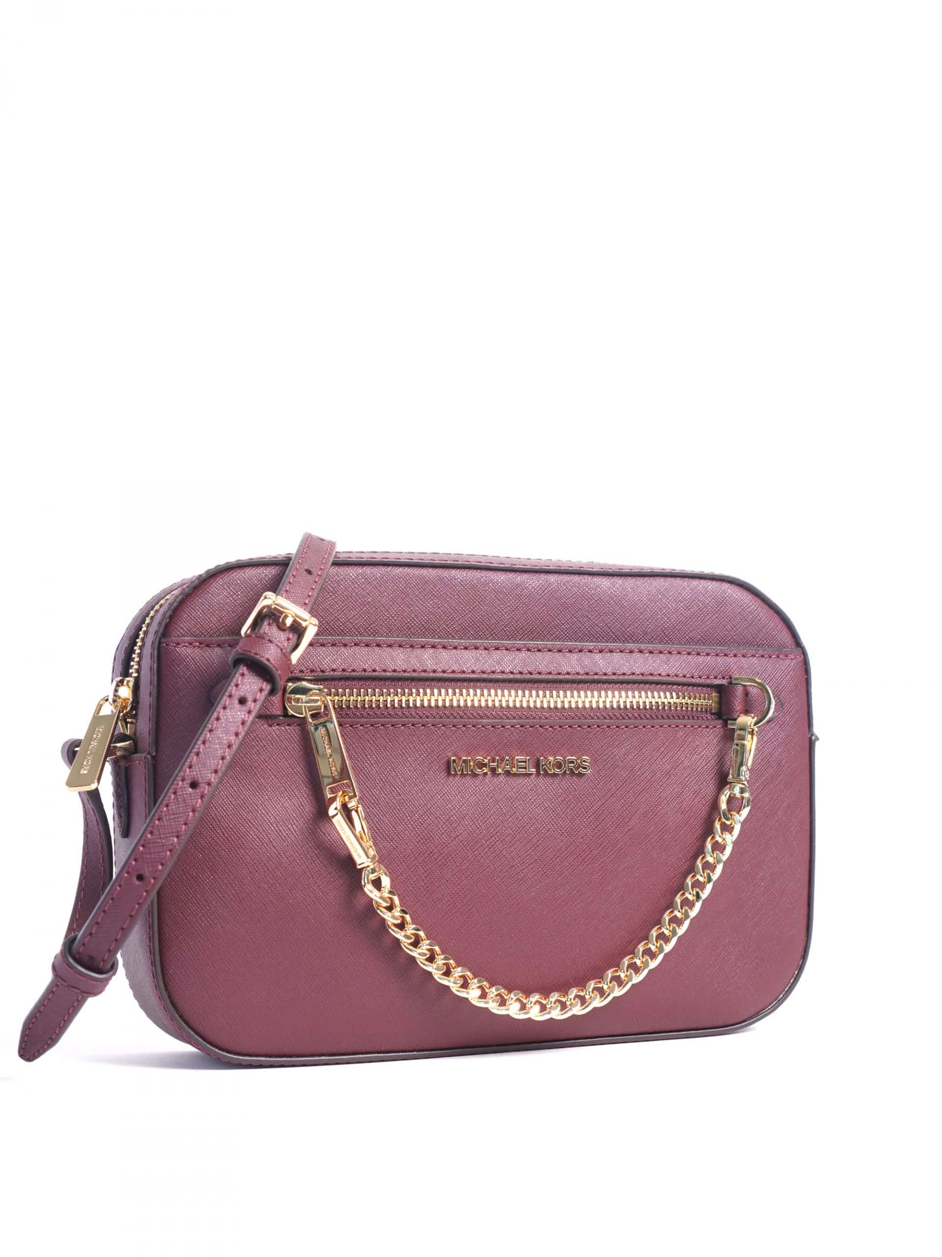 Michael Kors Jet Set Item Large East West Zip Chain Crossbody Merlot