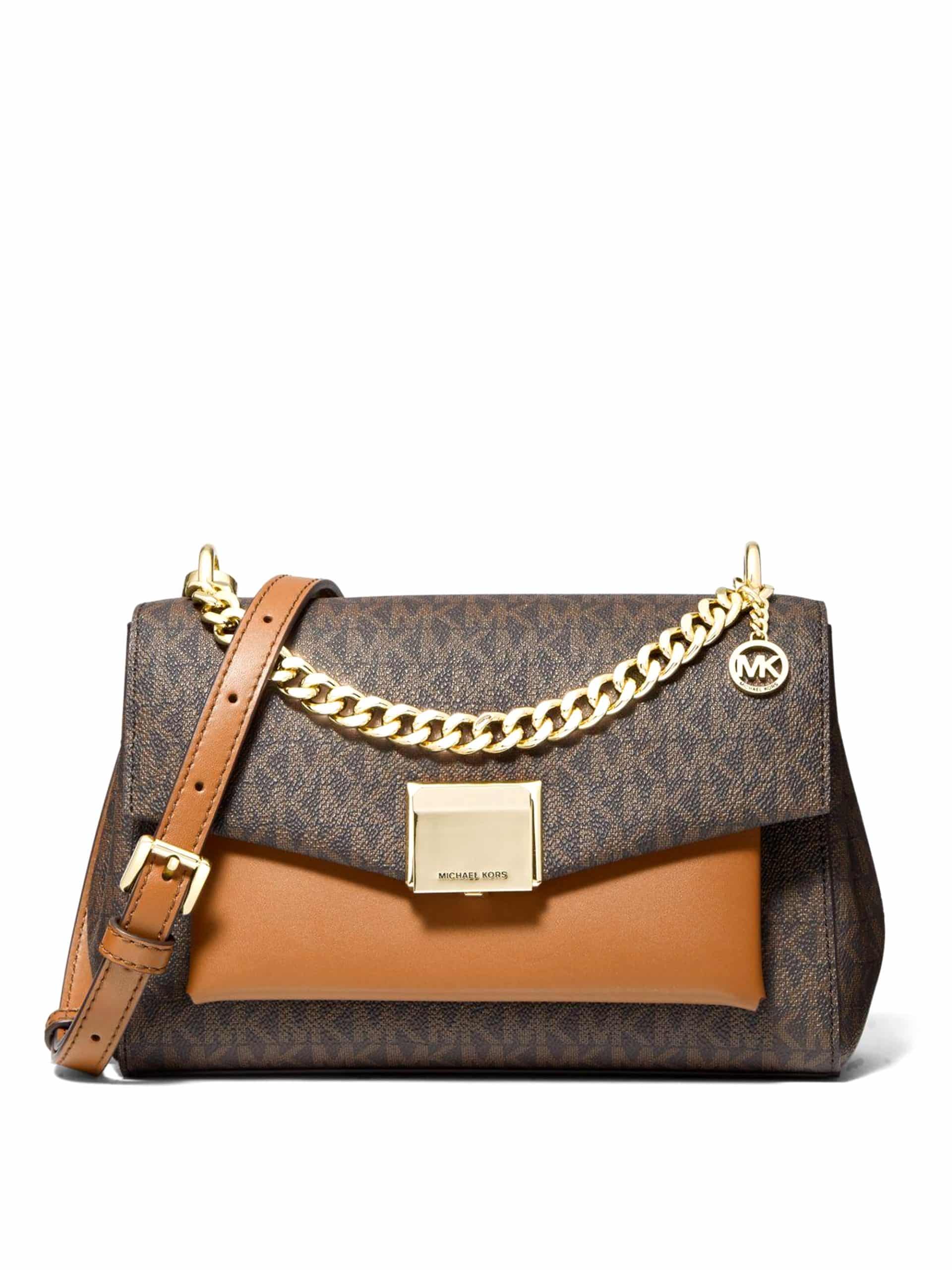 Michael Kors Lita Medium Crossbody Bag Signature Brown - Averand