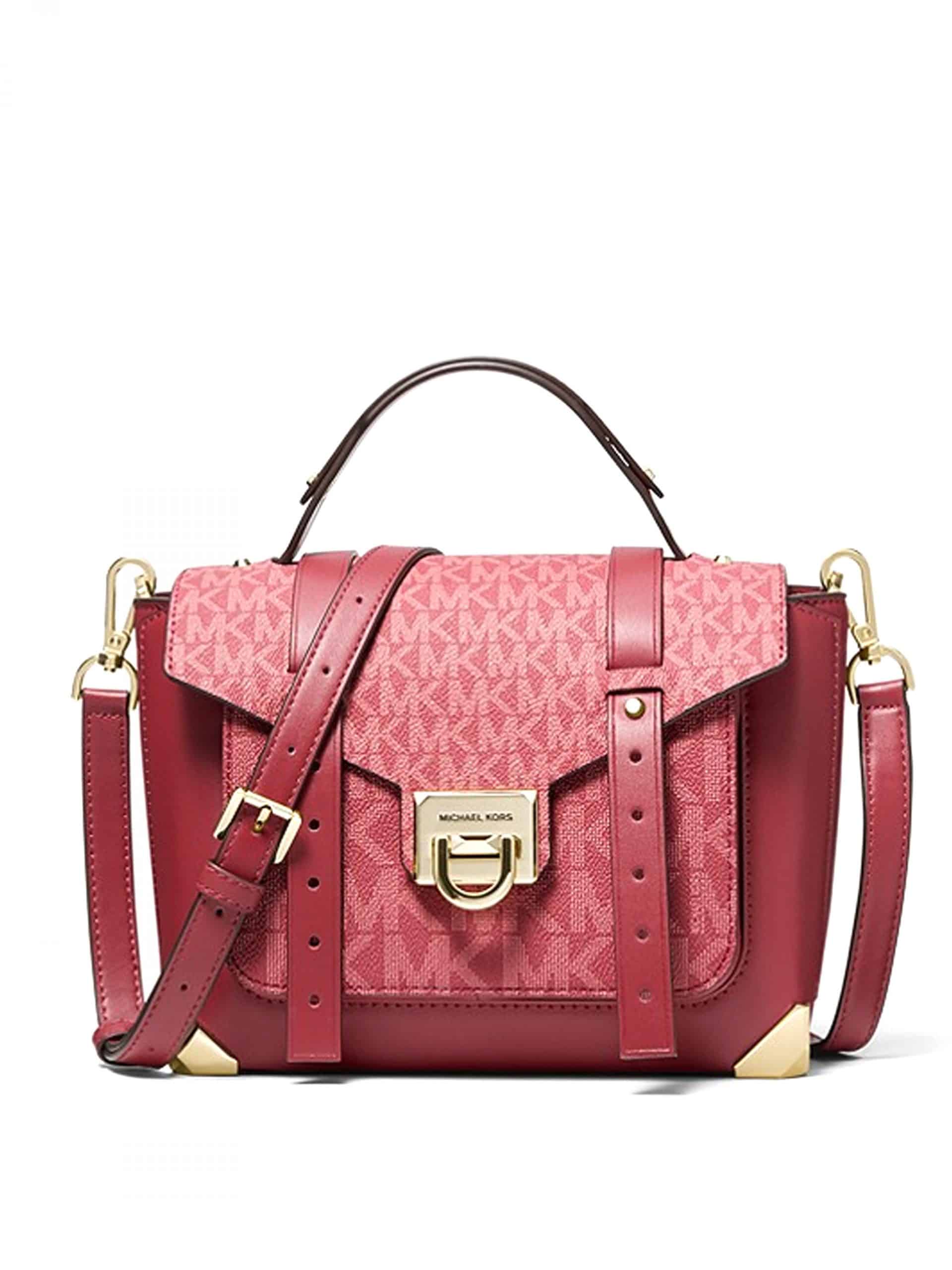 Michael Kors Manhattan Medium Satchel Signature Berry Multi Averand