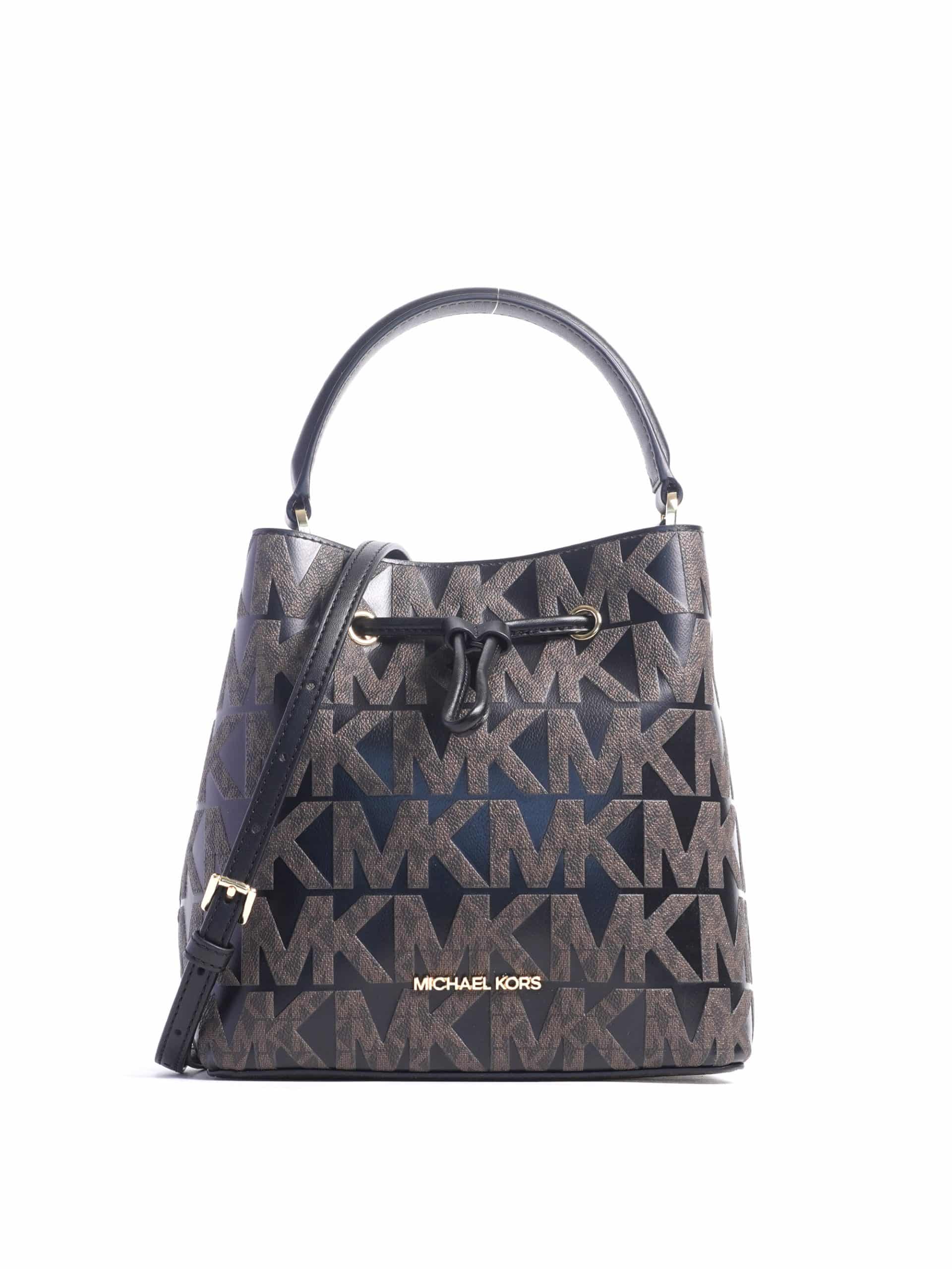 Michael Kors Suri Medium Bucket Bag Logo Brown Black - Averand