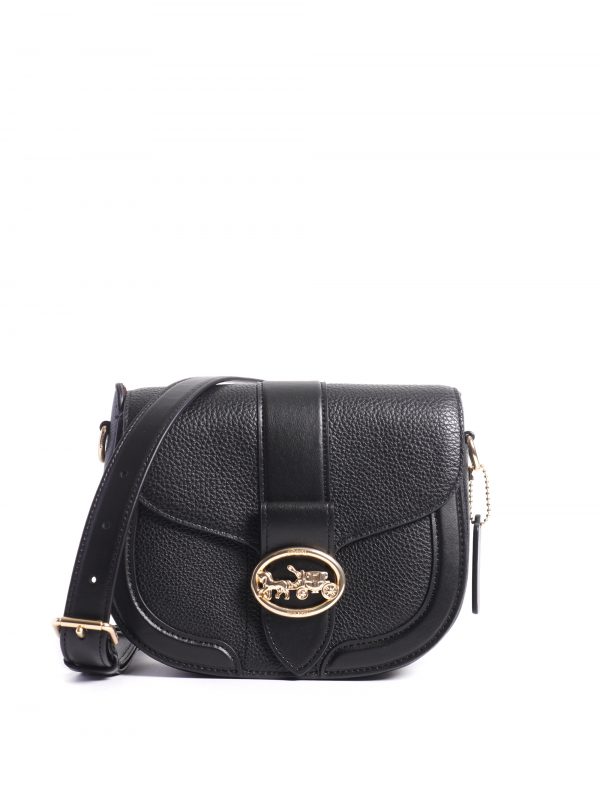 coach georgie saddle bag black