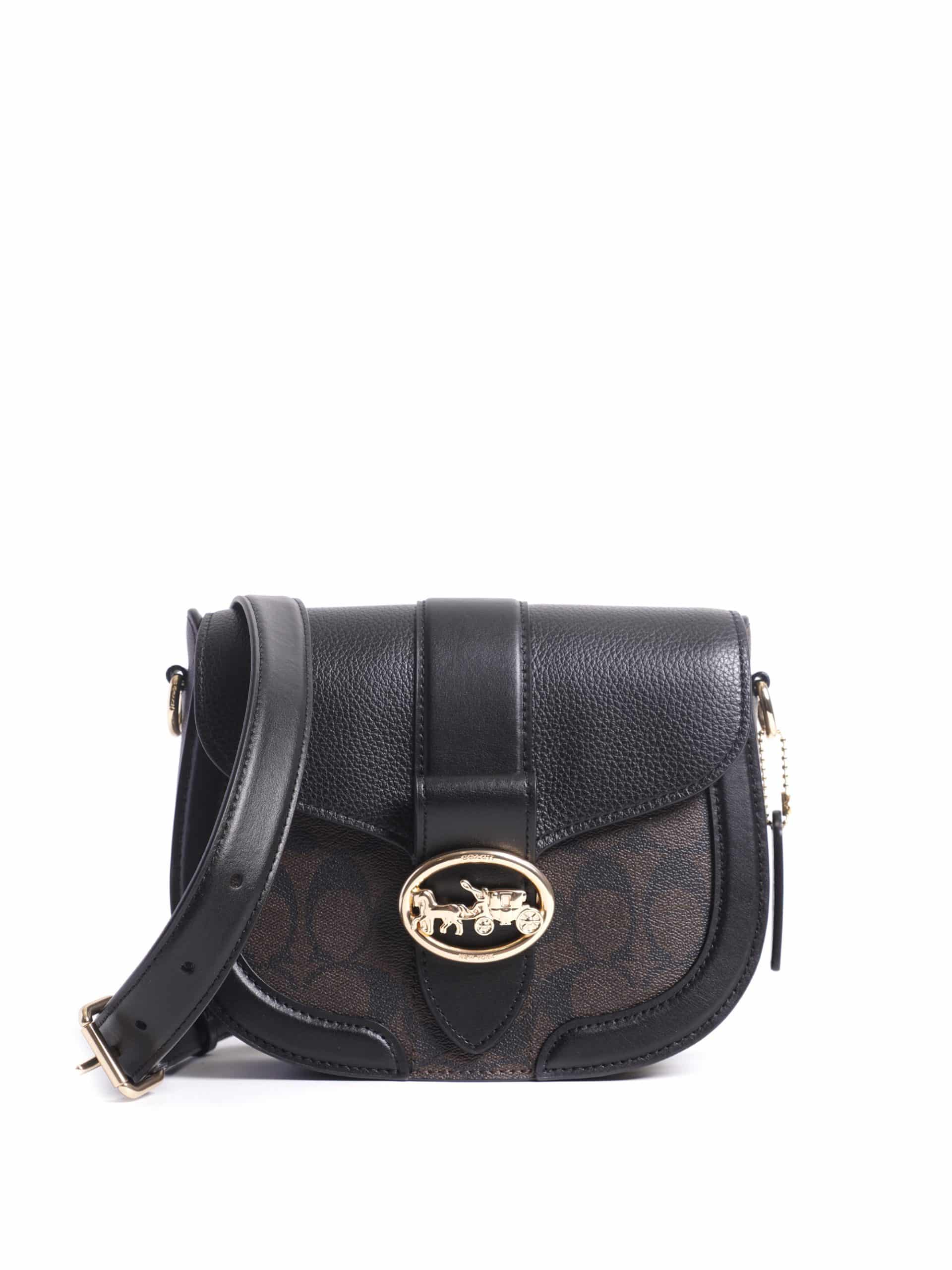 Coach Saddle Bag Signature Brown Black Averand