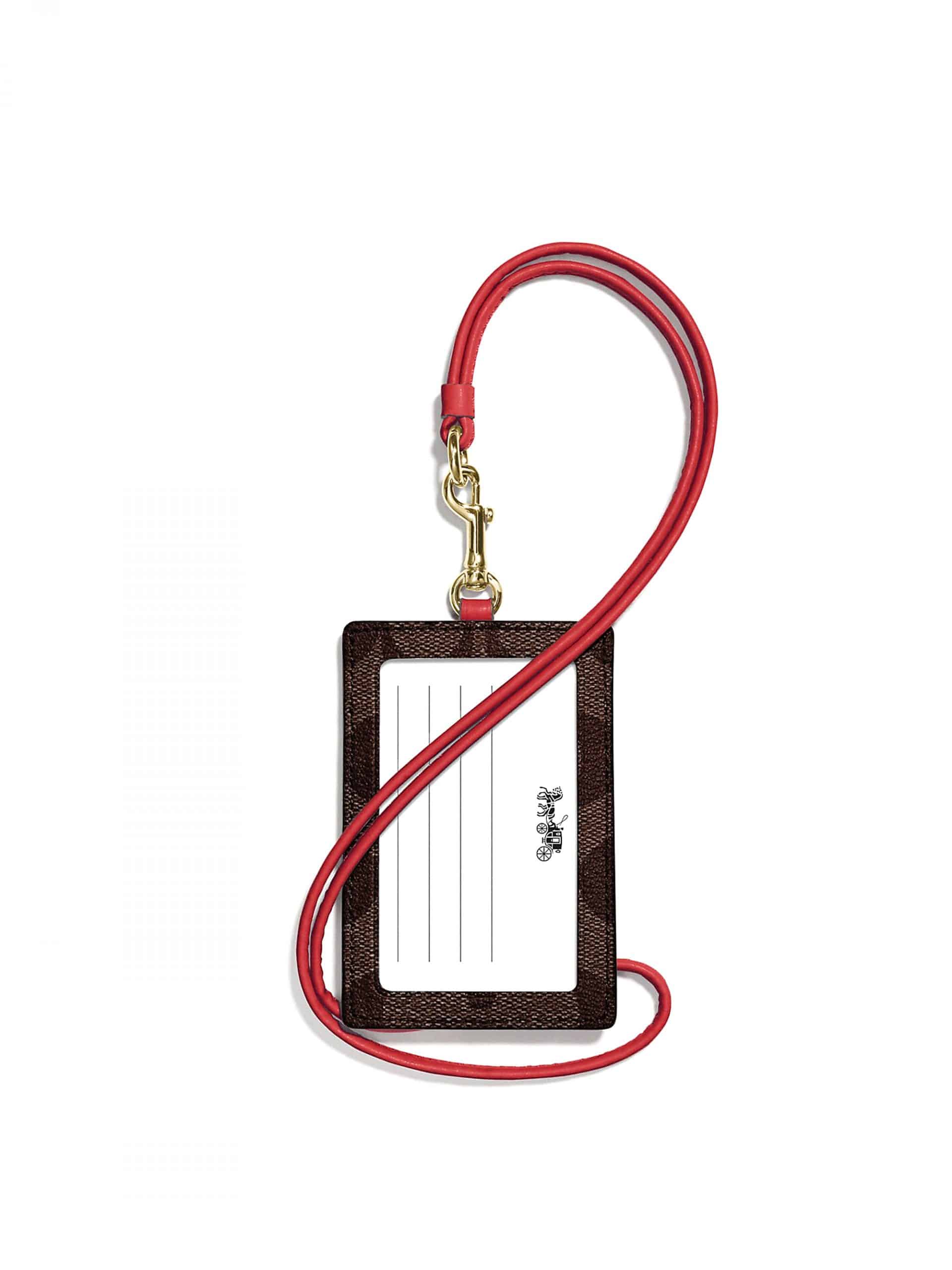 Coach ID Lanyard Signature Brown 1941 Red Averand
