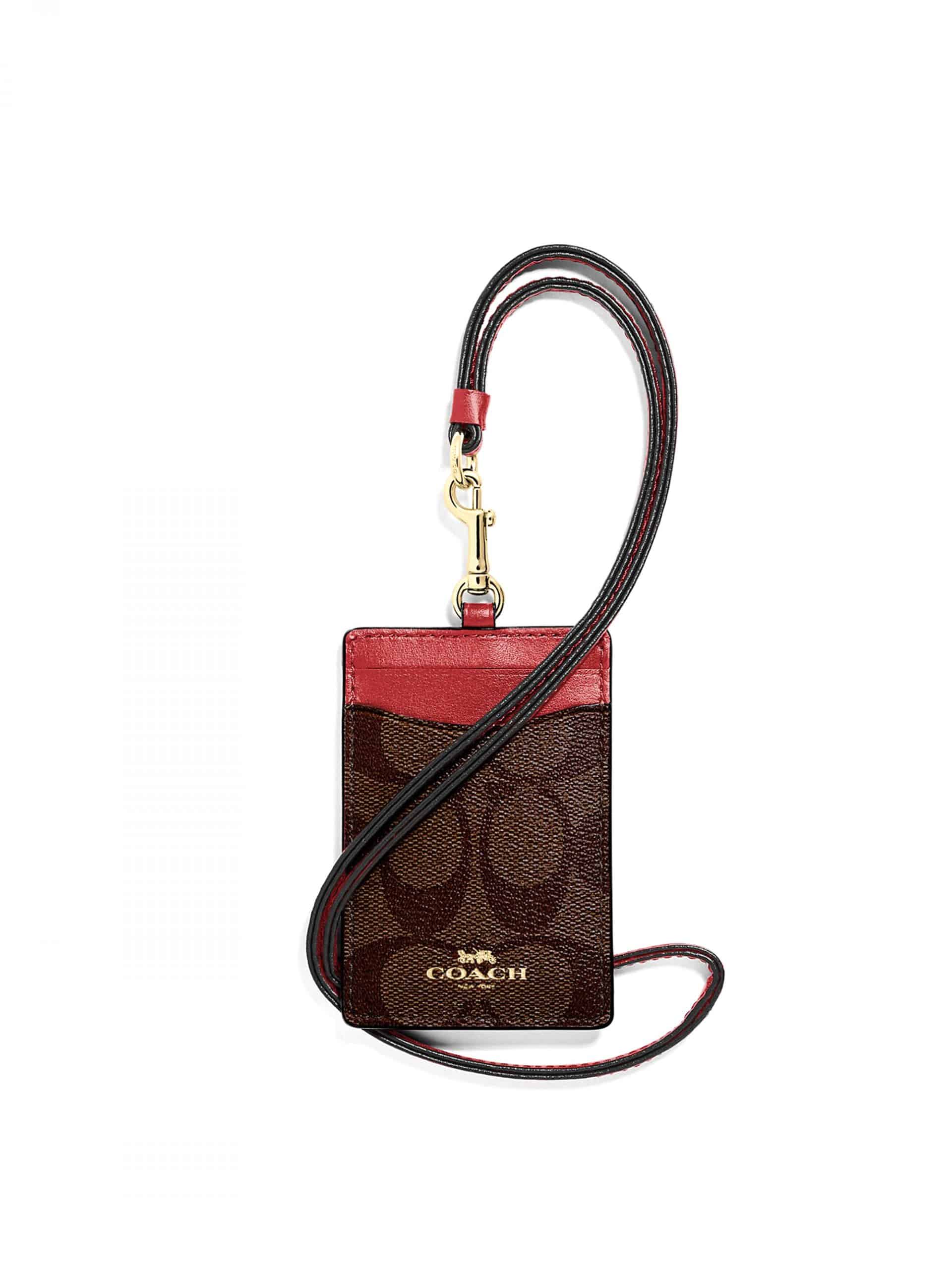Coach ID Lanyard Signature Brown 1941 Red Averand