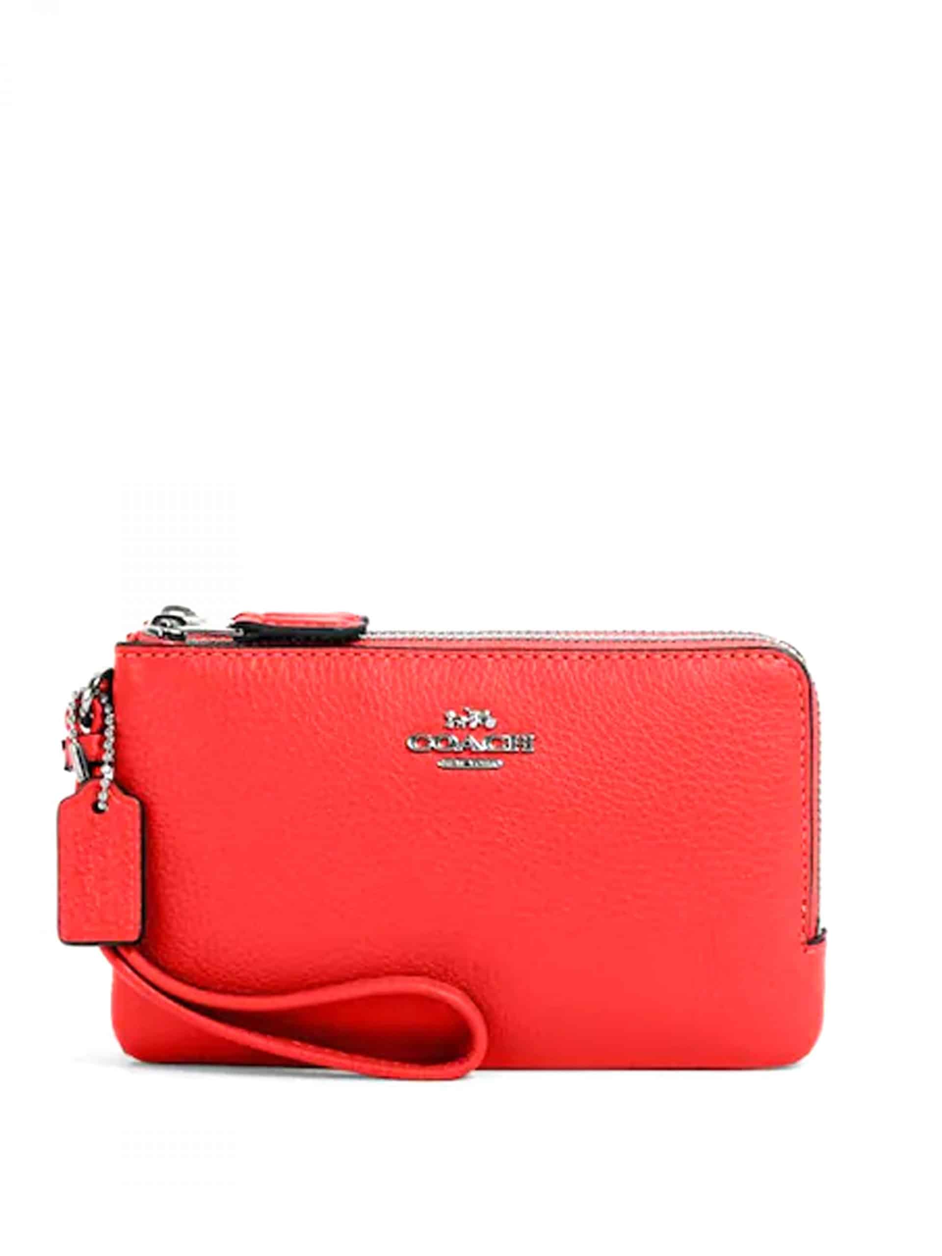 Coach Double Corner Zip Wristlet Electric Red - Averand