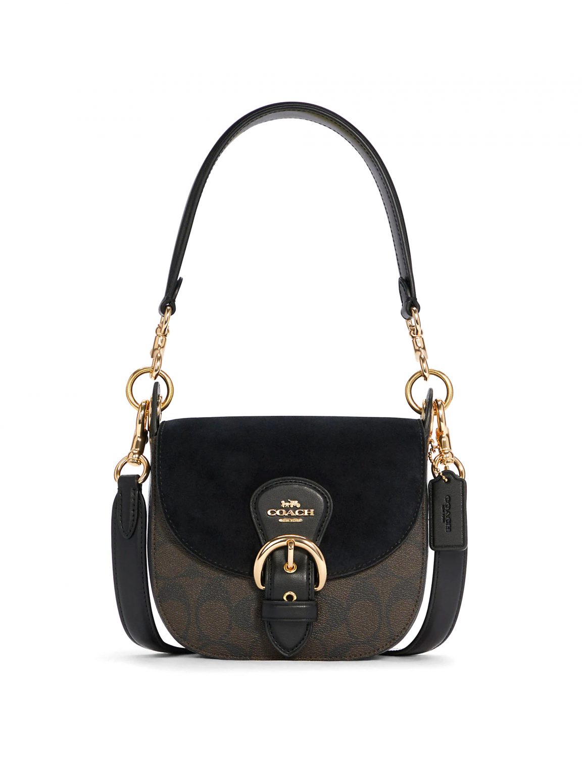 Coach Kleo Shoulder Bag 17 Signature Brown Black Averand