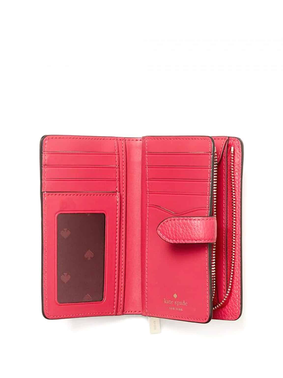 Kate Spade Leila Medium Compact Bifold Wallet Red Currant ETA 29th Mar
