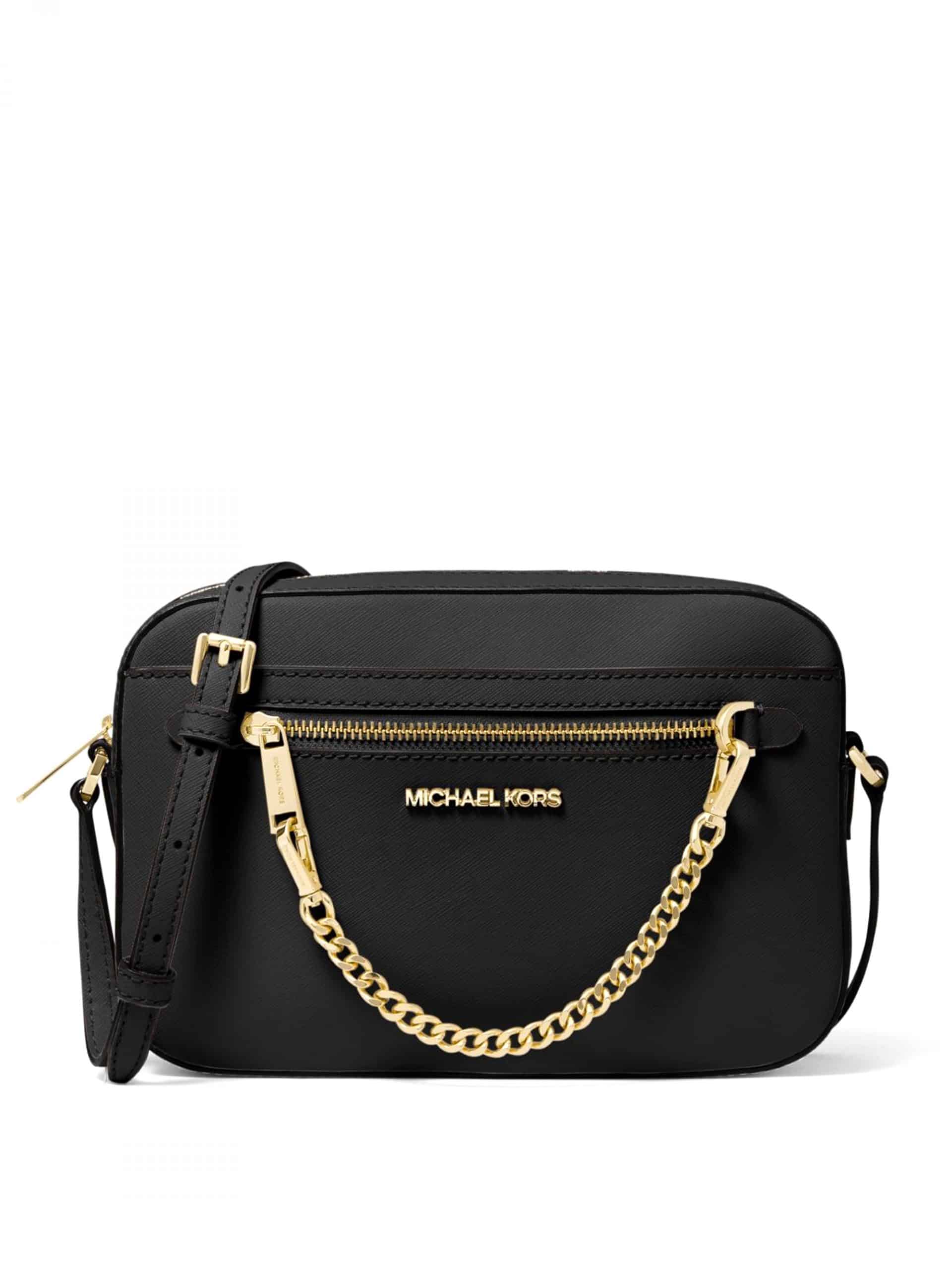 Michael Kors Jet Set Item Large East West Zip Chain Crossbody Black ...