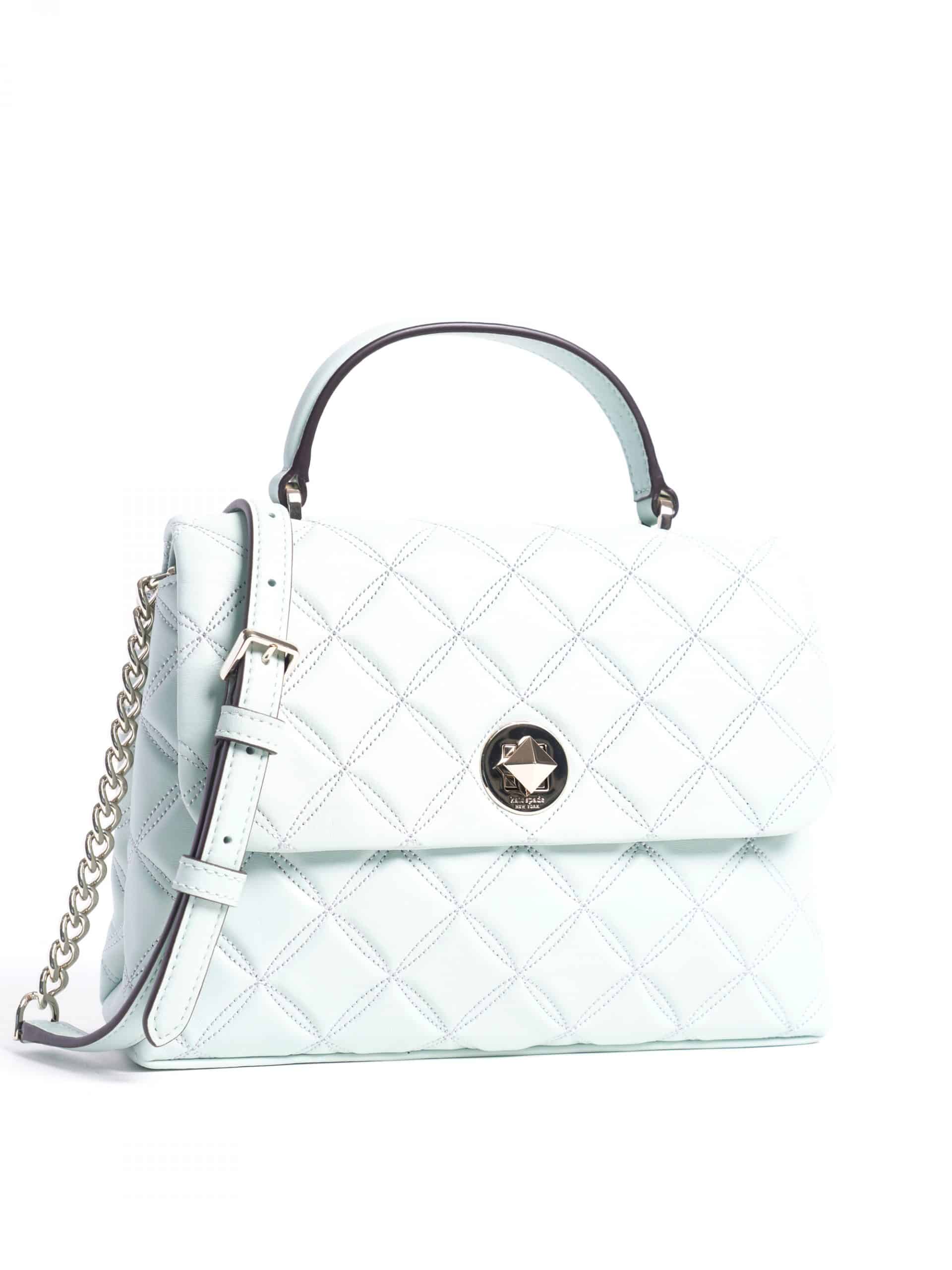 Kate Spade Natalia Top Handle Satchel Quilted Crystal Blue - Averand
