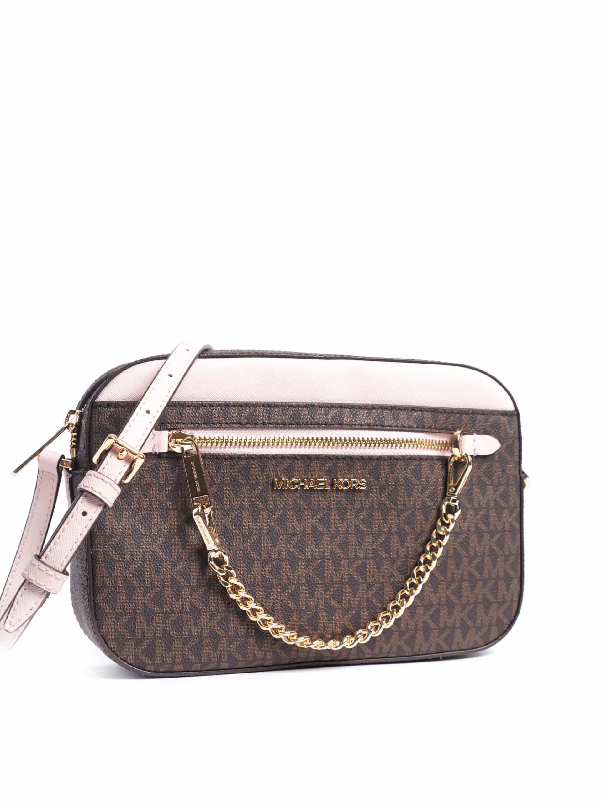 Michael Kors Jet Set Item Large East West Zip Chain Crossbody Signature ...