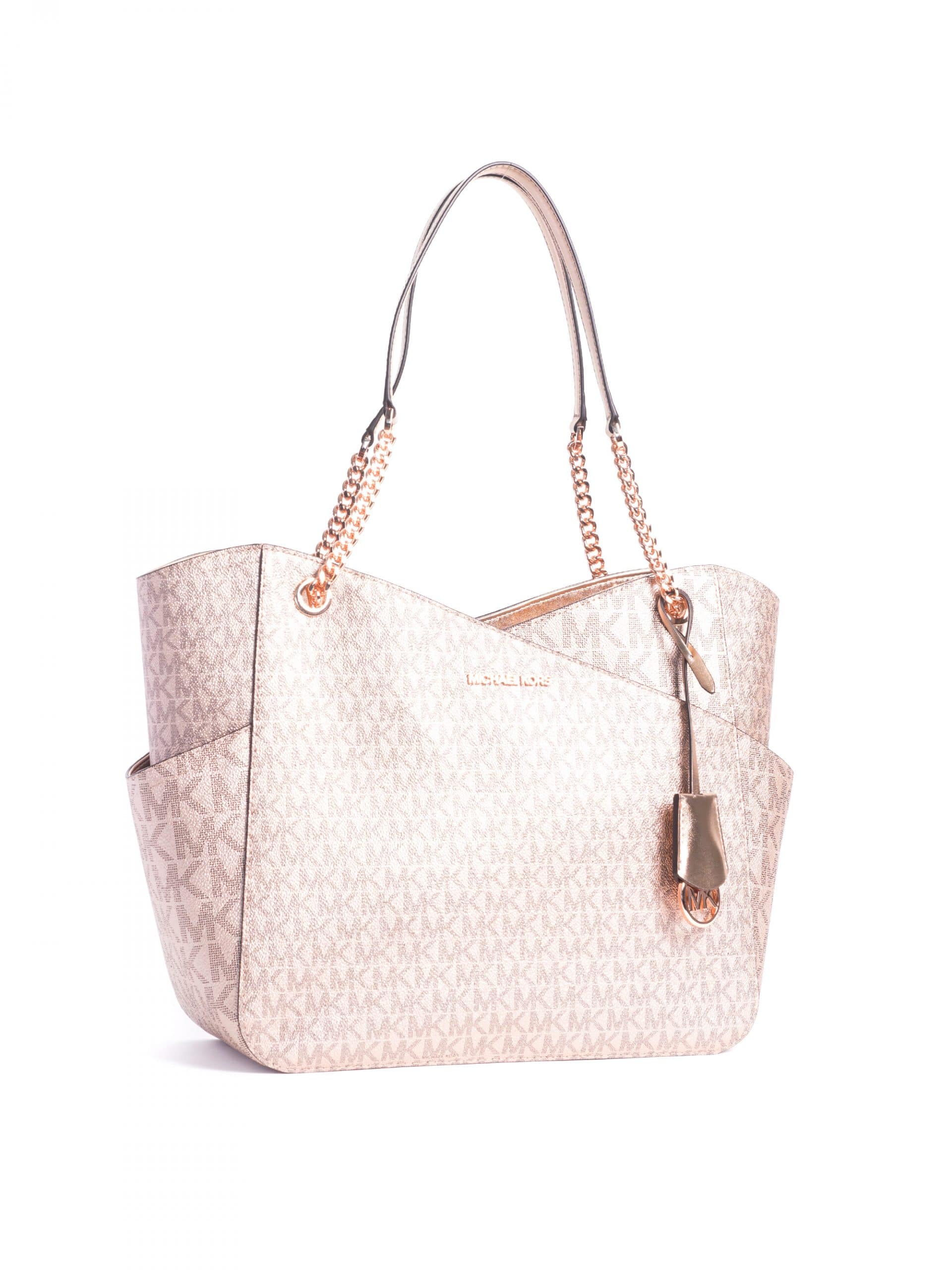 Michael Kors Jet Set Travel Large Chain Shoulder Tote Signature Rose Gold Averand