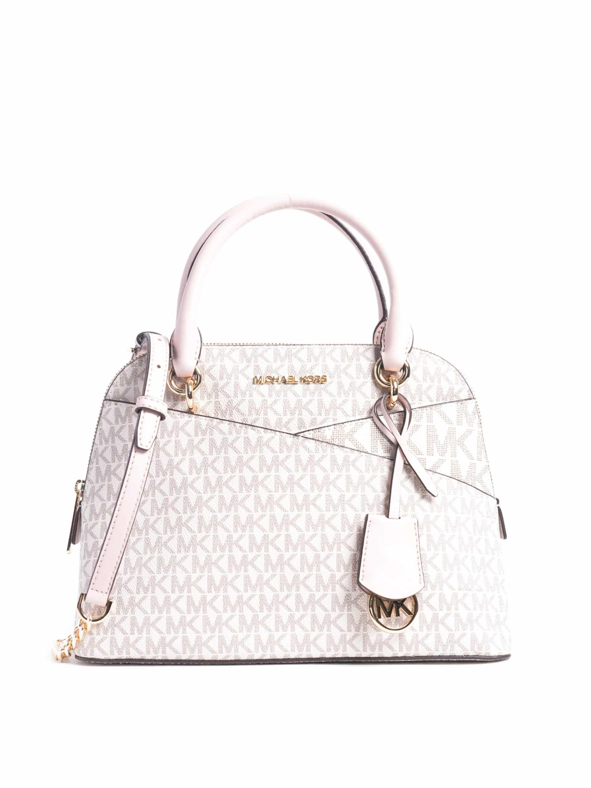 Michael Kors Jet Set Travel Medium Dome Satchel Signature Powder Blush Multi Averand