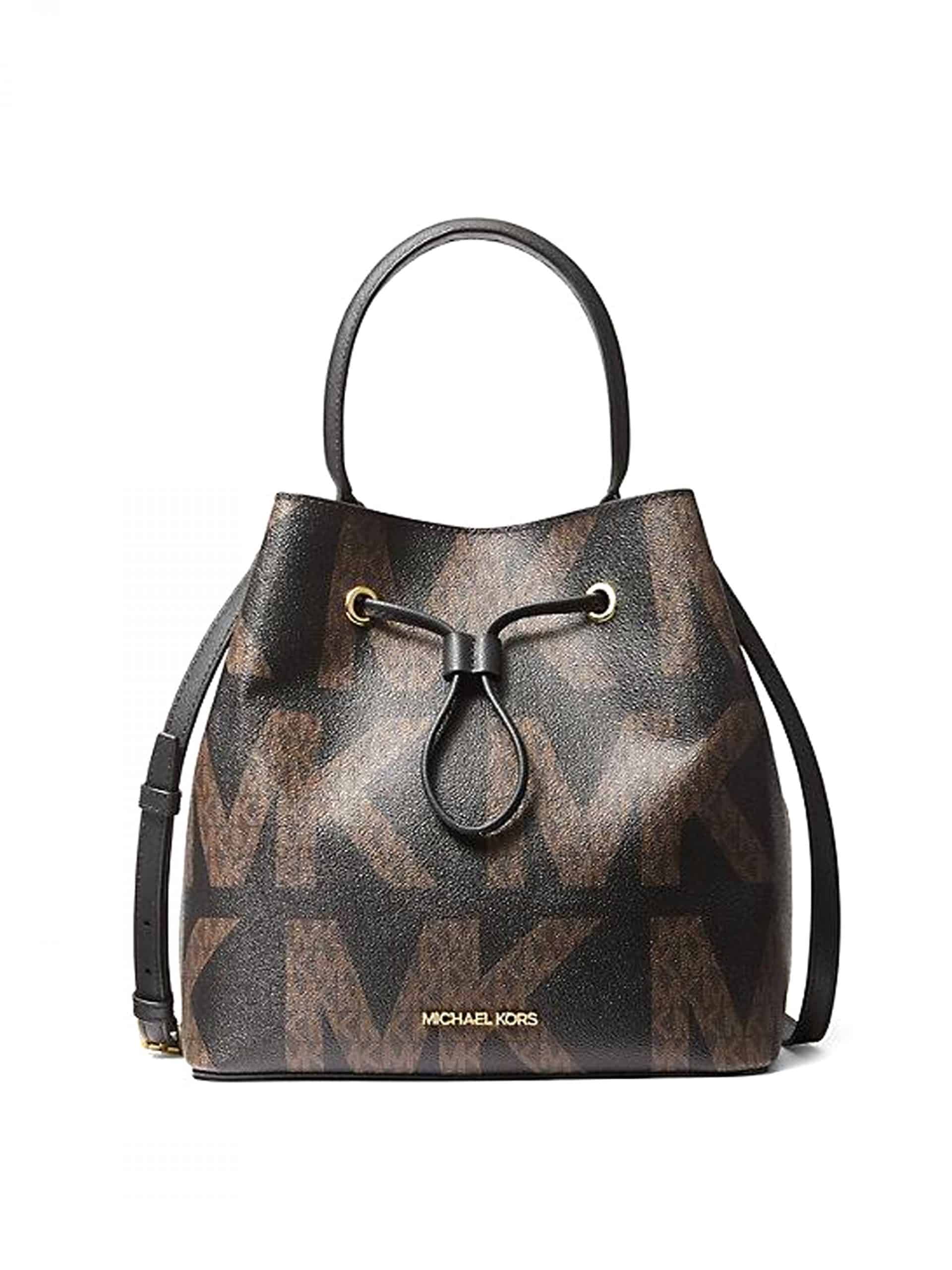 Michael Kors Suri Large Bucket Messenger Signature Black Multi - Averand