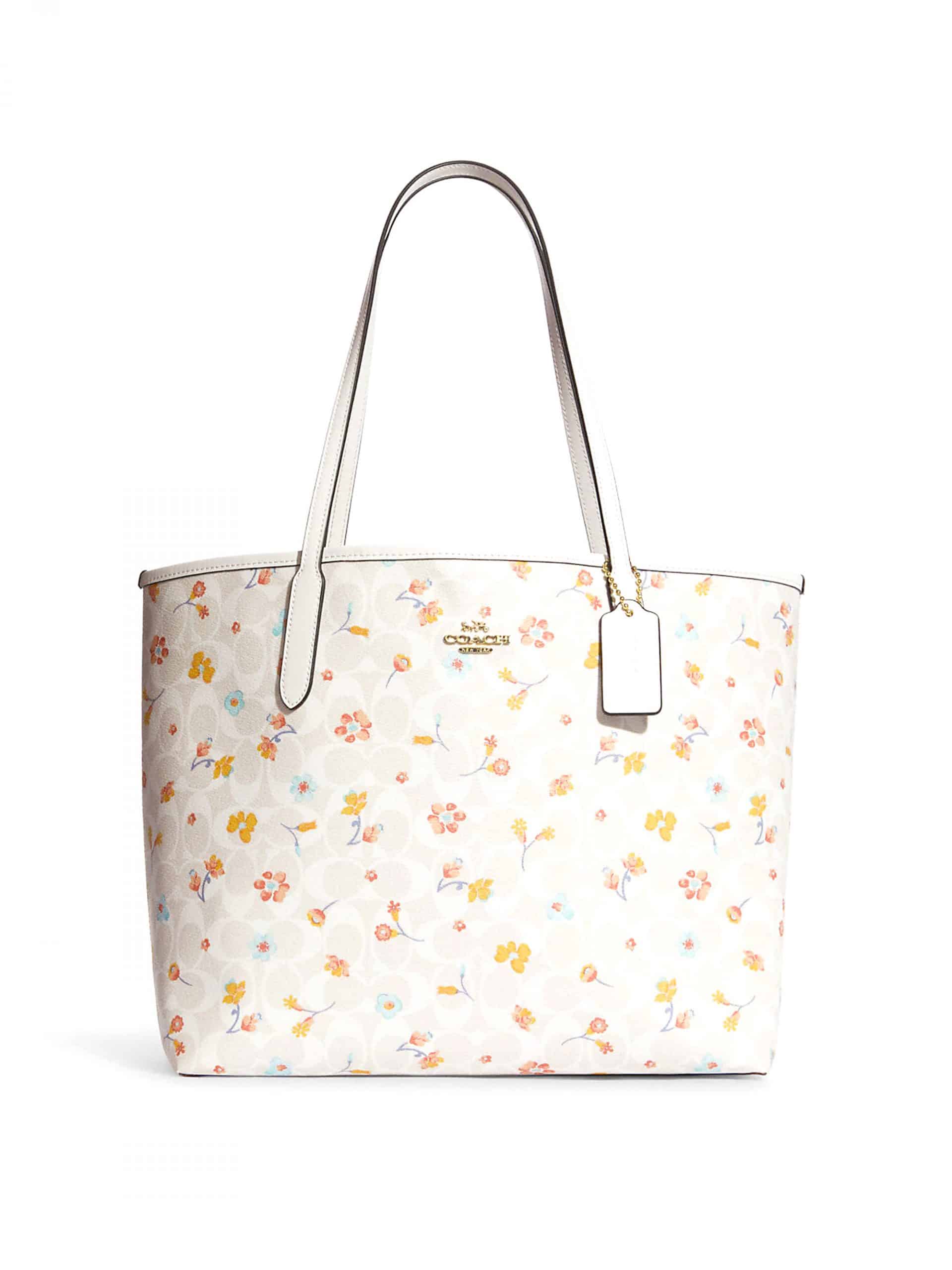 Coach City Tote Mystical Floral Print Signature Chalk Multi