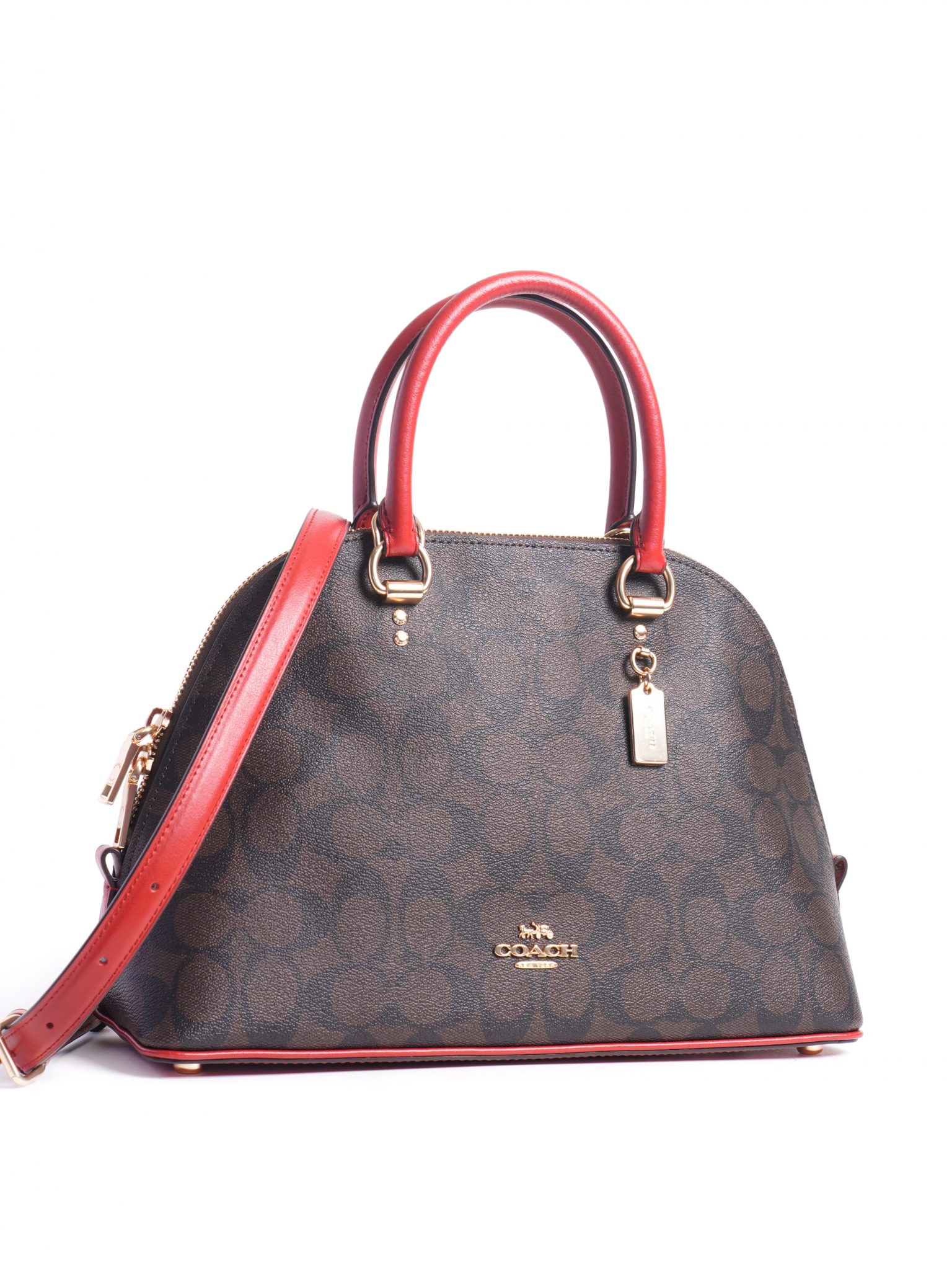 Coach Katy Satchel Signature Brown 1941 Red Averand