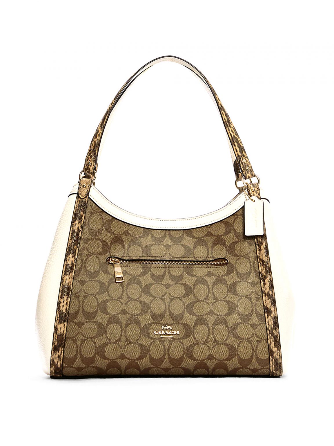Coach Kristy Shoulder Bag Colorblock Signature Khaki Chalk Multi Averand