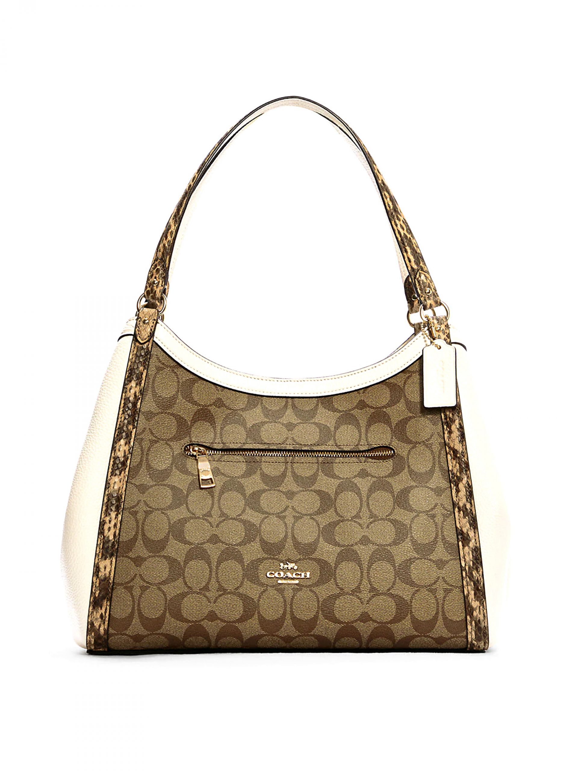 Coach Kristy Shoulder Bag Colorblock Signature Khaki Chalk Multi Averand