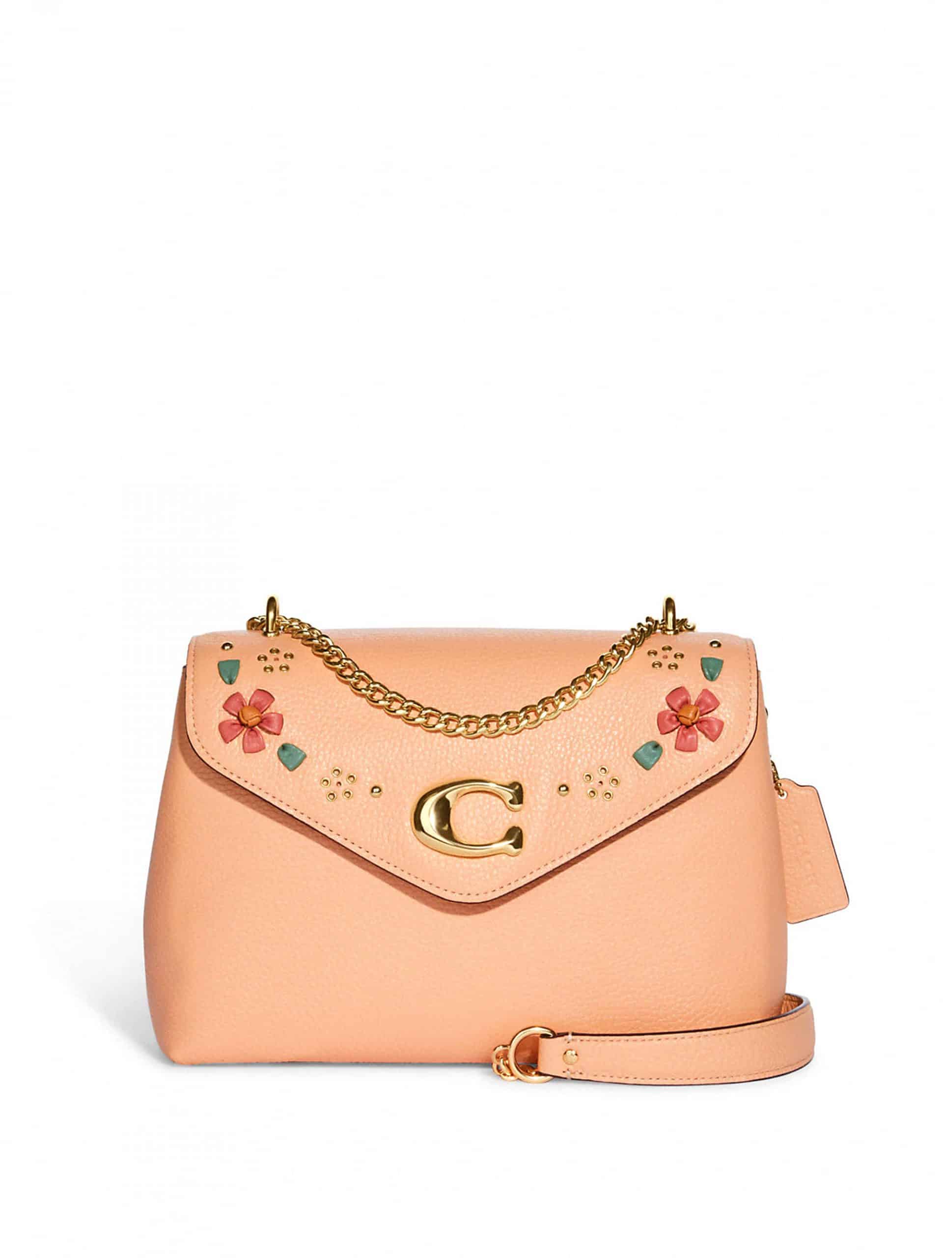 Coach Tammie Shoulder Bag Floral Whipstitch Faded Blush Multi Averand