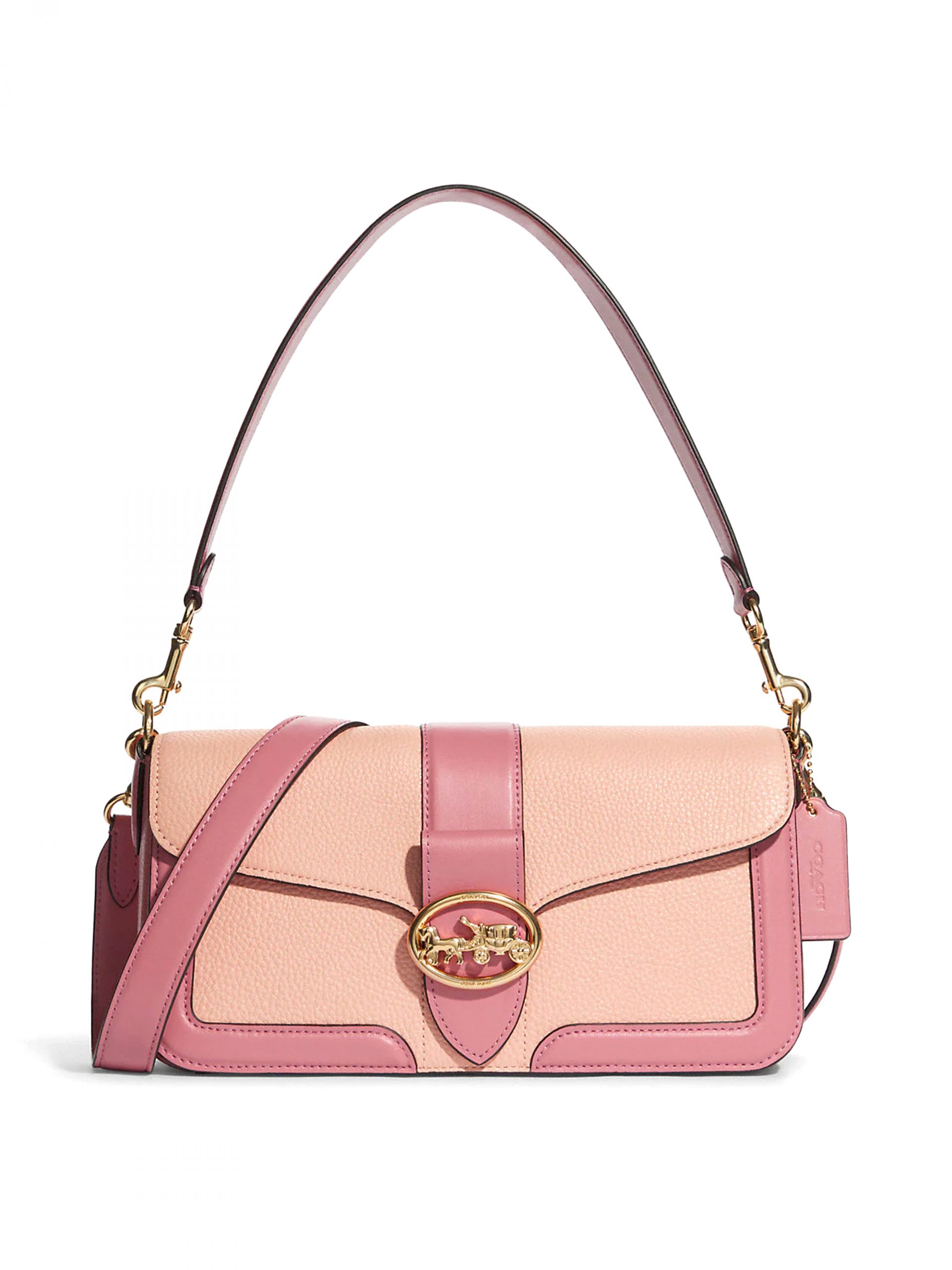 Coach Georgie Shoulder Bag Colorblock Faded Blush Taffy Averand
