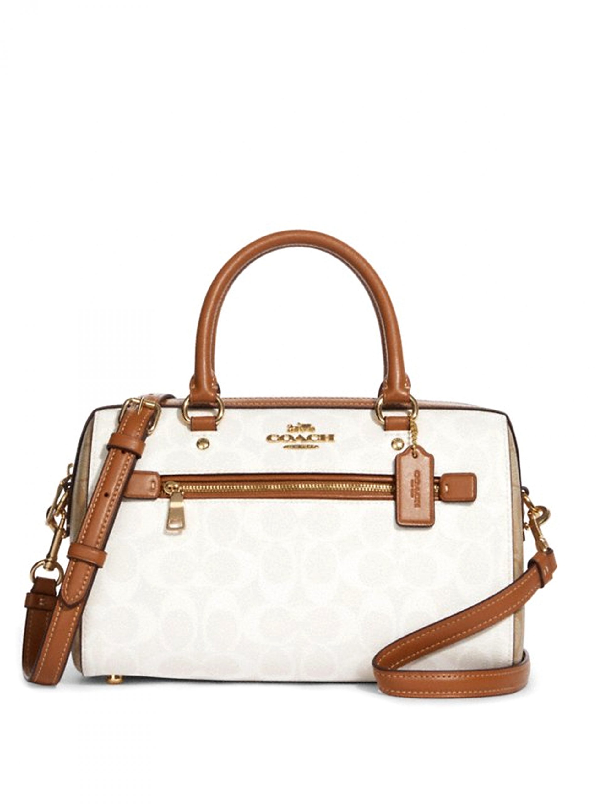 Coach- Rowan Satchel In Signature Canvas With Trompe L'oeil Print (Gol –  Amreki