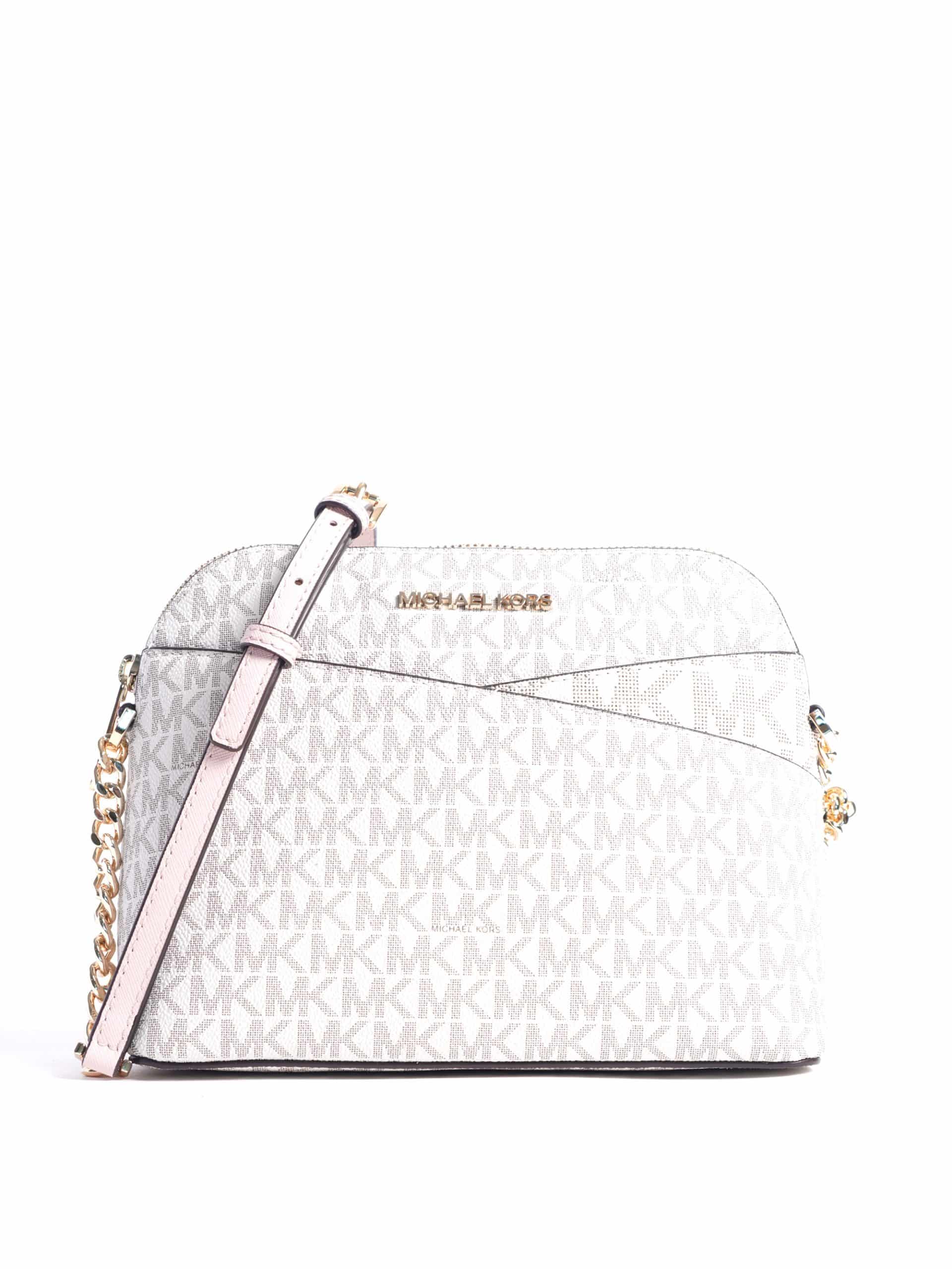 Michael Kors Jet Set Dome Crossbody Signature Powder Blush Averand