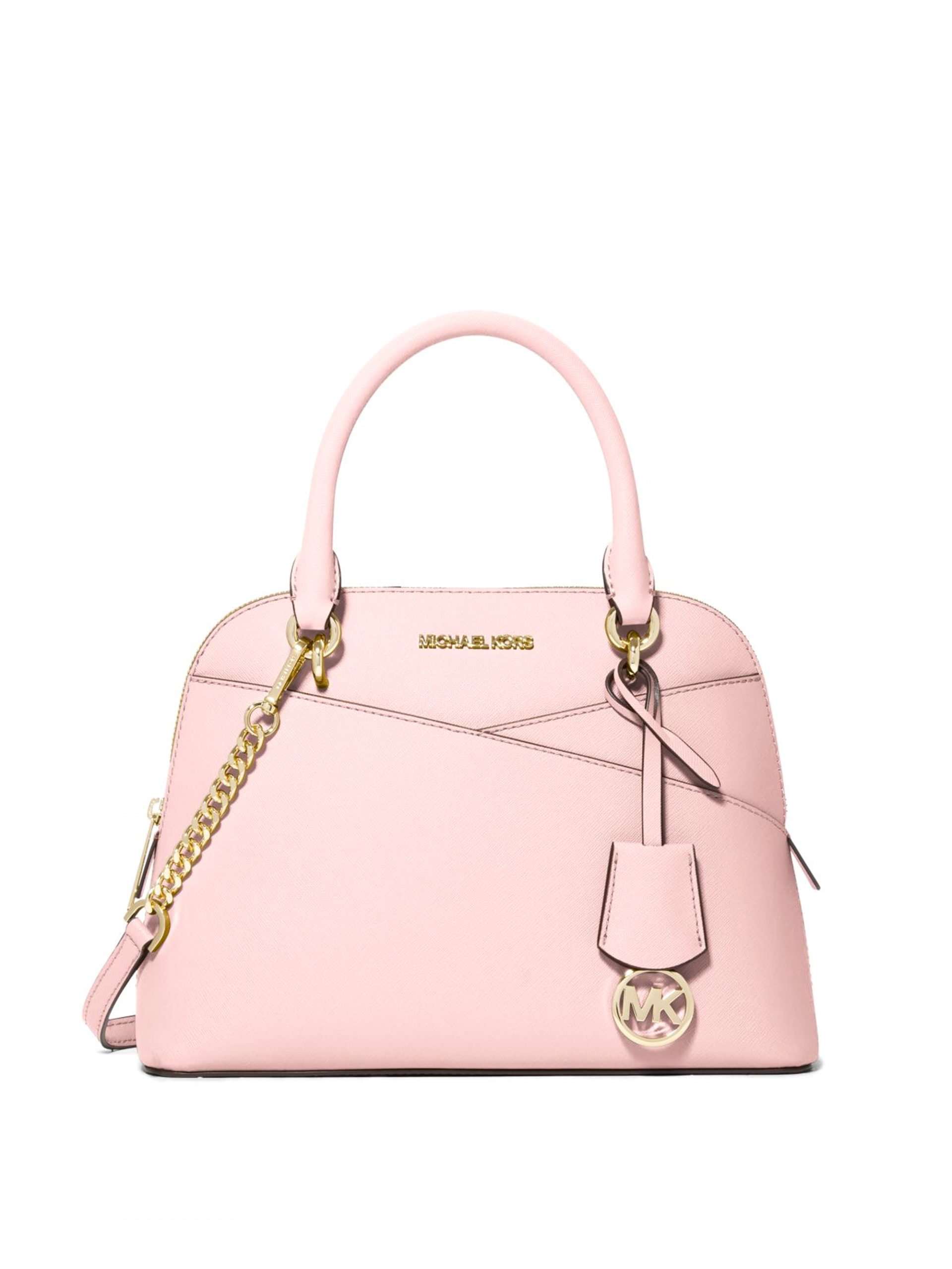 Michael Kors Jet Set Travel Medium Dome Crossbody Bag in Powder Blush:  Handbags