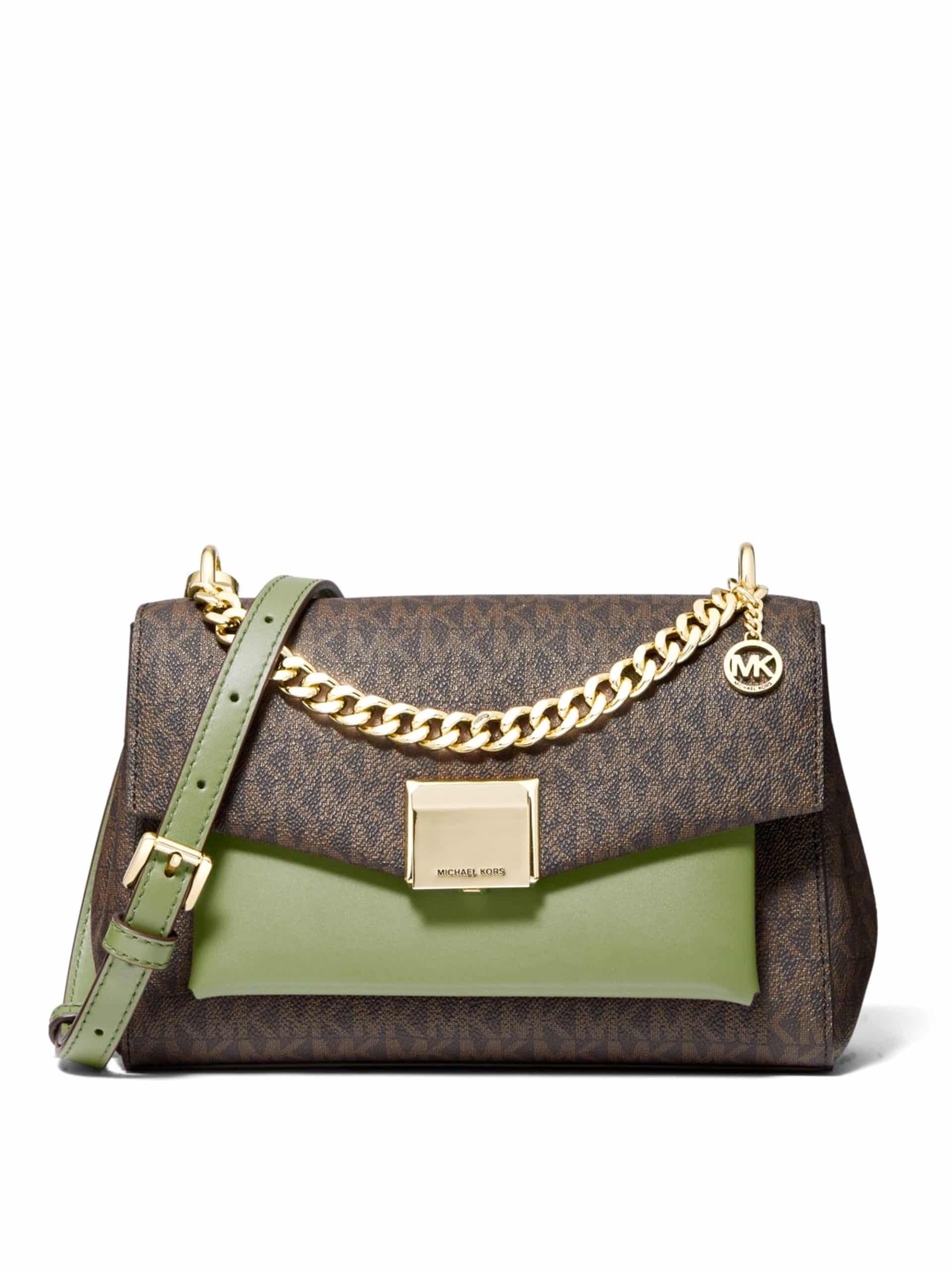 Michael Kors Lita Medium Crossbody Bag Signature Light Sage - Averand