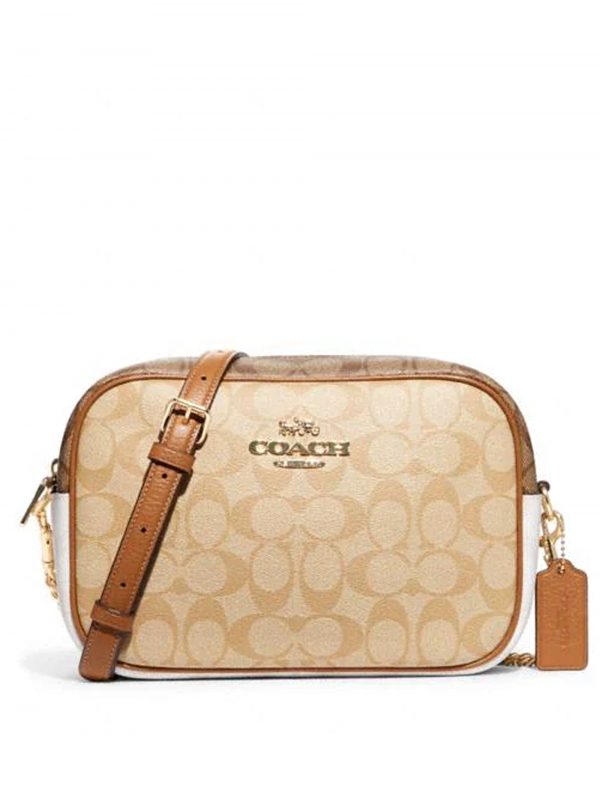 Coach Jamie Camera Bag Blocked Signature Light Khaki Chalk Multi Averand