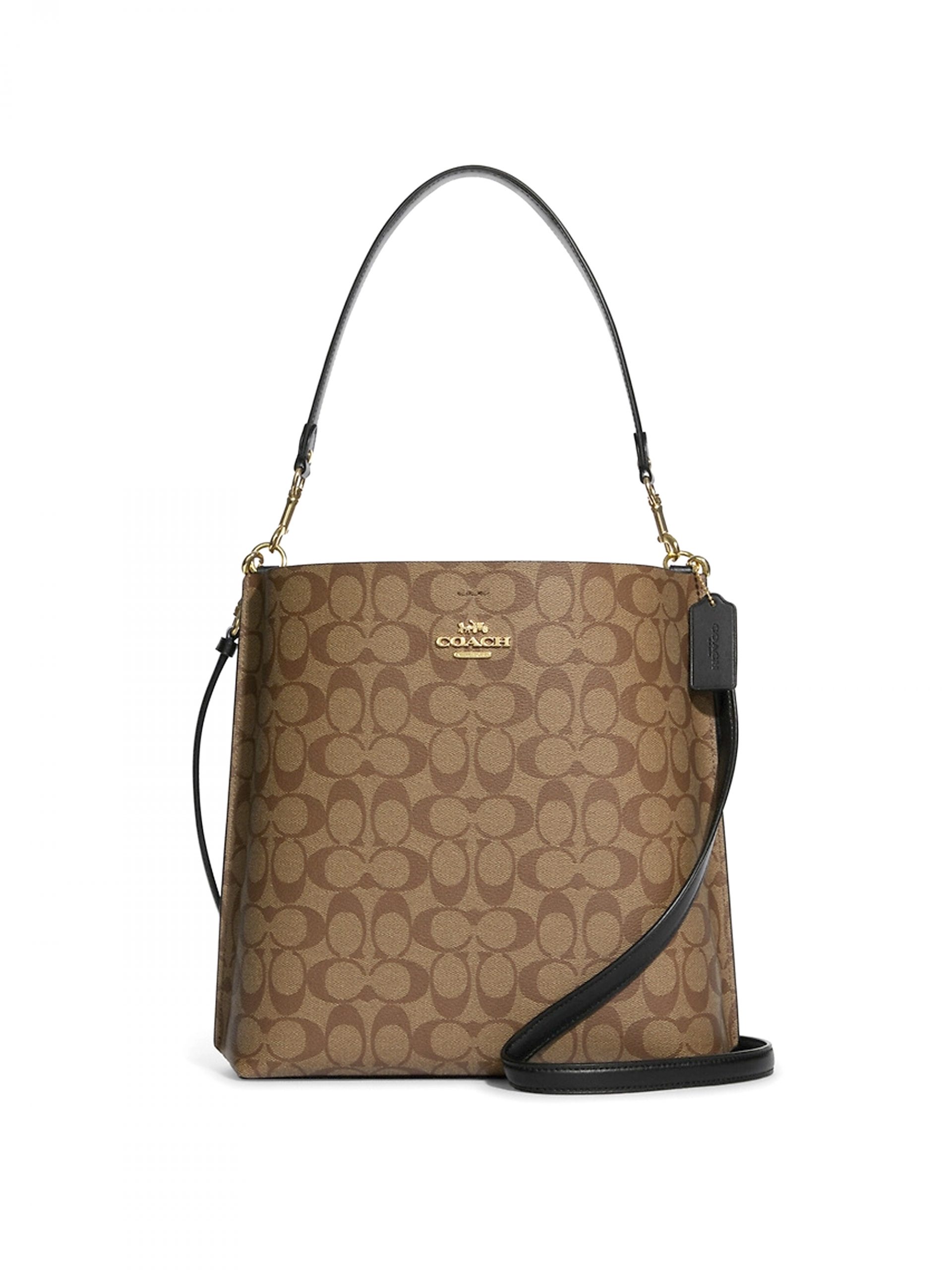 Coach Mollie Bucket Bag Signature Khaki Black Averand