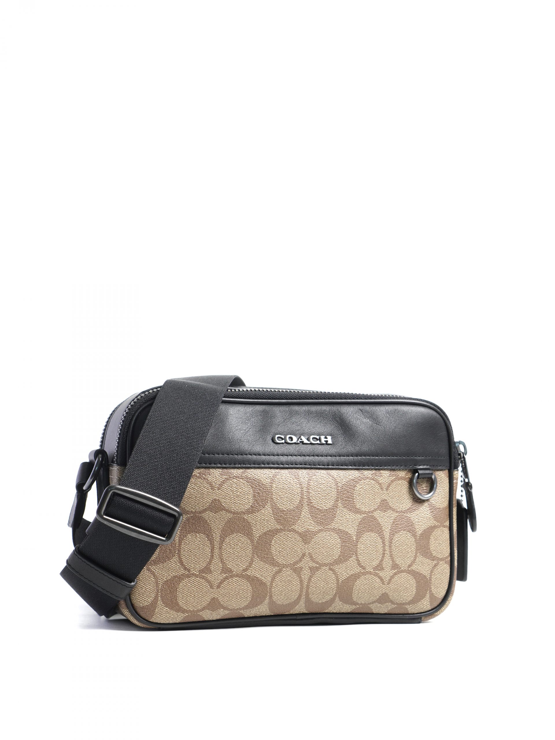 Coach Graham Crossbody Signature Khaki Black Averand