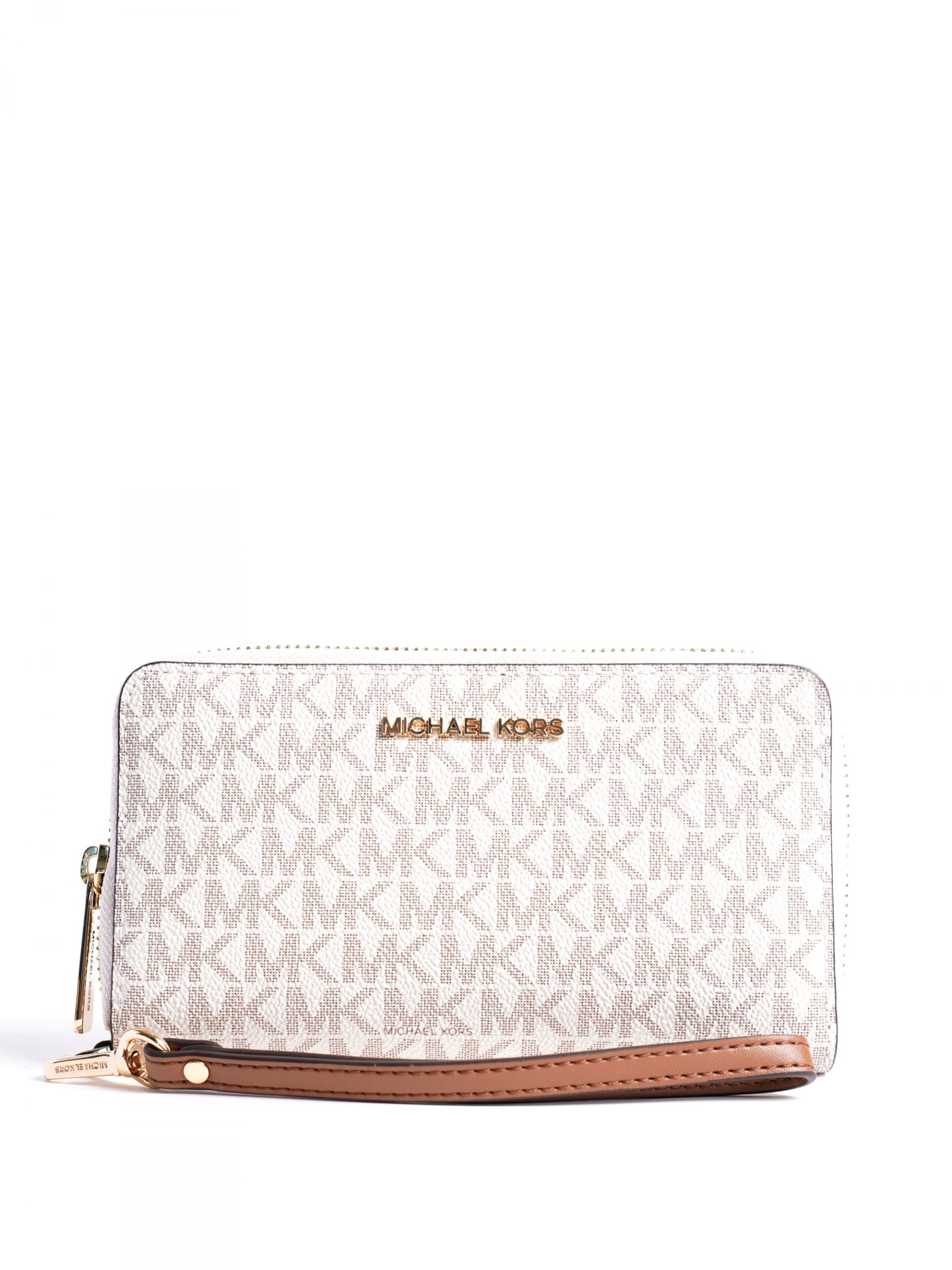 Michael Kors Jet Set Travel Large Flat Multifunction Phone Case Signature Vanilla Averand