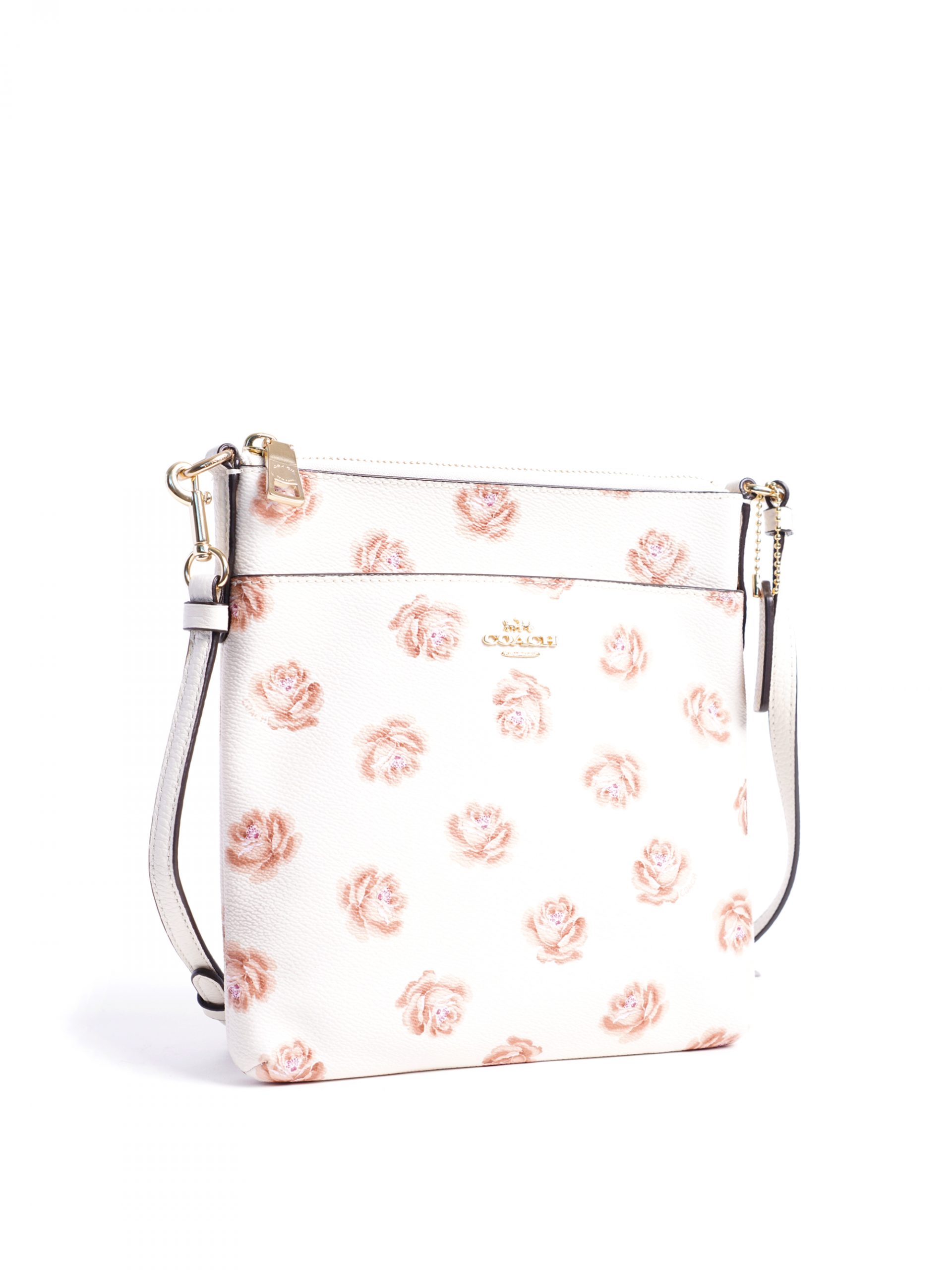 Coach Kitt Messenger Crossbody Rose Print Chalk - Averand