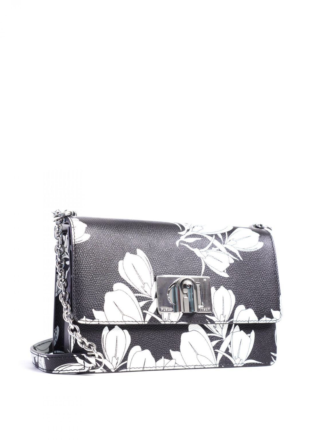 Furla Tessuto Paillettes Camelia Vertical Crossbody Toni Nero – Sac Bandoulière Pailleté Chic