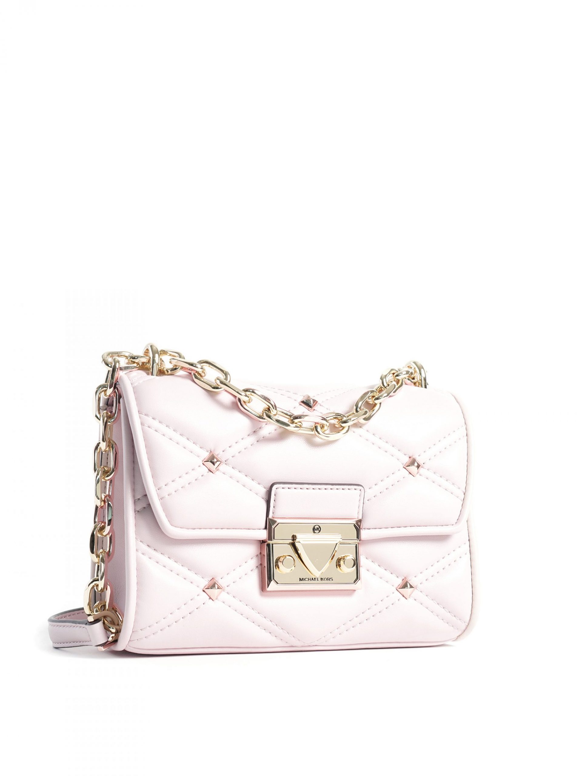 Michael Kors Serena Small Flap Shoulder Bag Studs Powder Blush