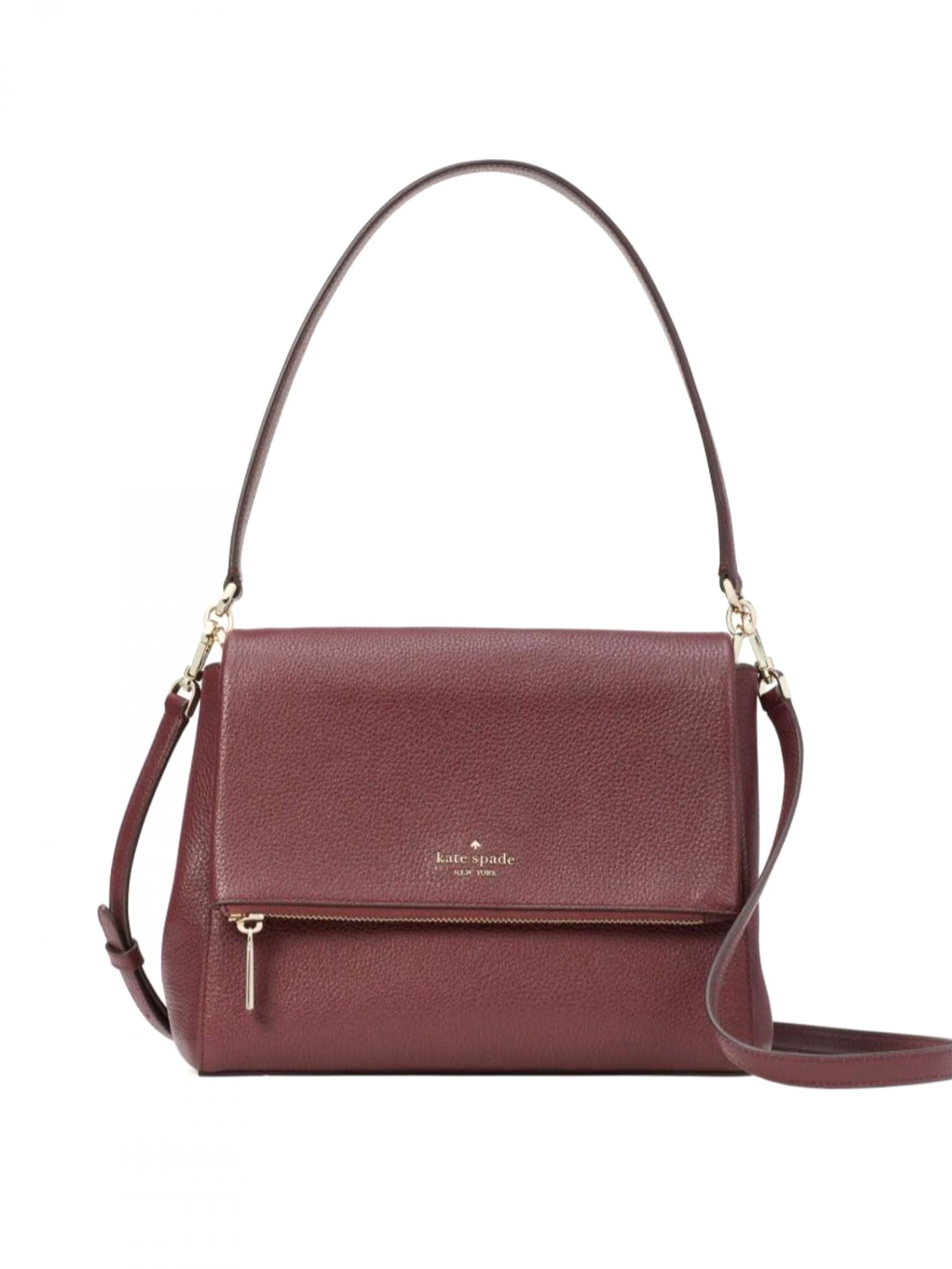 Kate Spade Leila Medium Flap Shoulder Bag Cherrywood ETA 11th Nov Averand