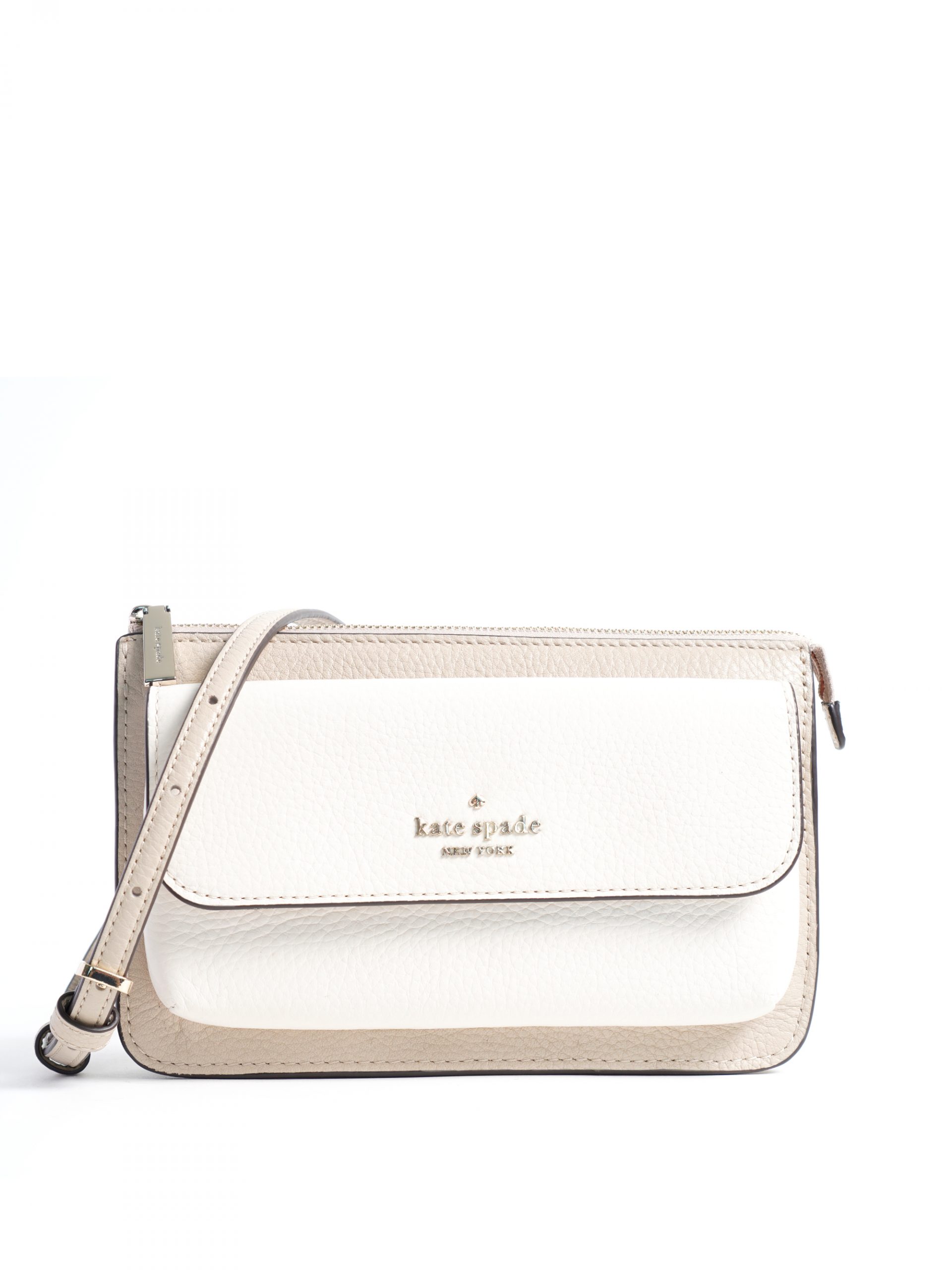 AS-IS] Kate Spade Leila Small Flap Crossbody Colorblock Light Sand - Averand