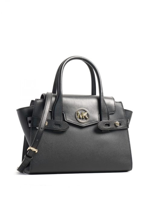 Michael Kors Carmen Medium Flap Belted Satchel Black - Averand