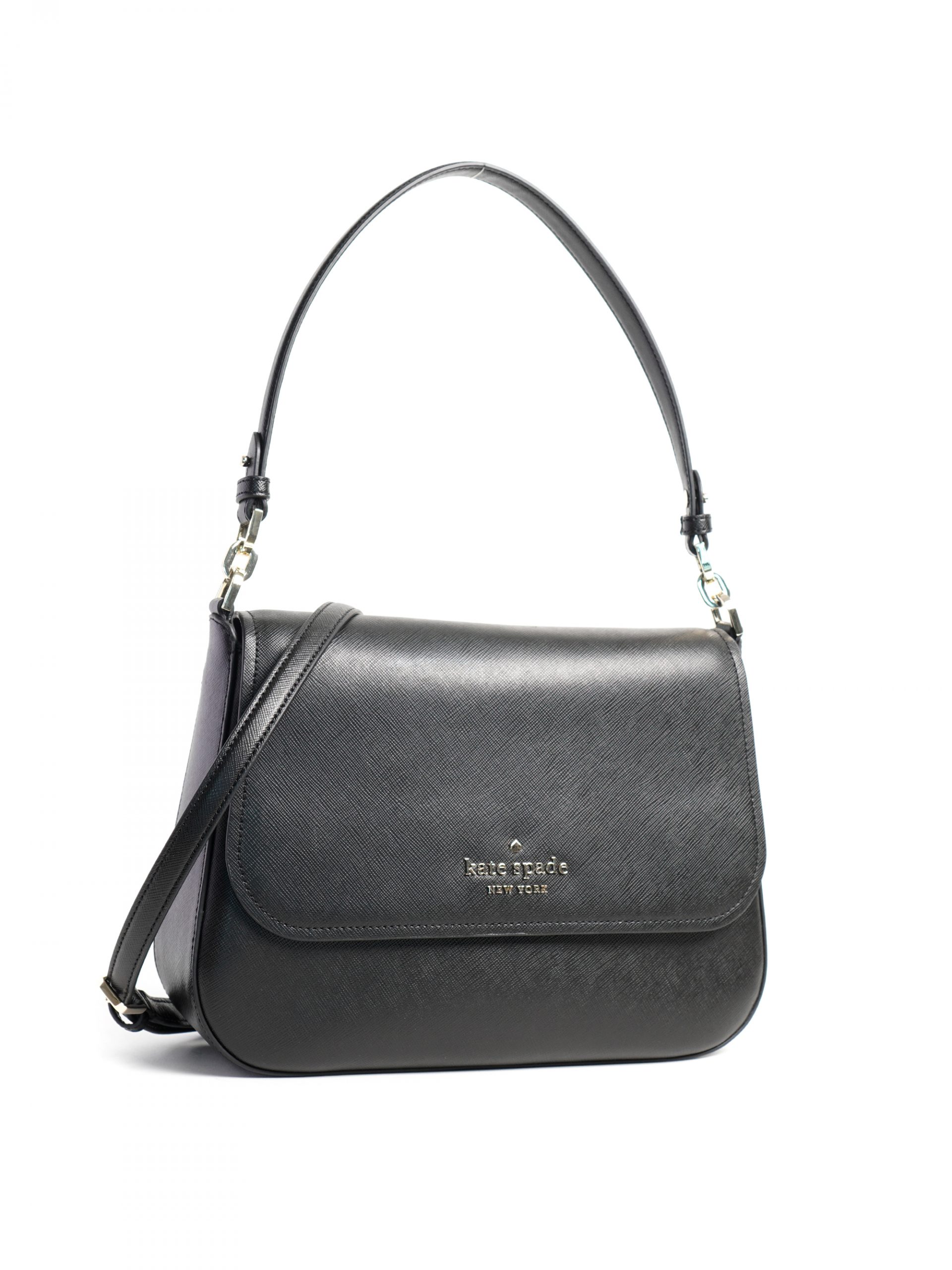 Kate Spade Staci Flap Shoulder Bag Black