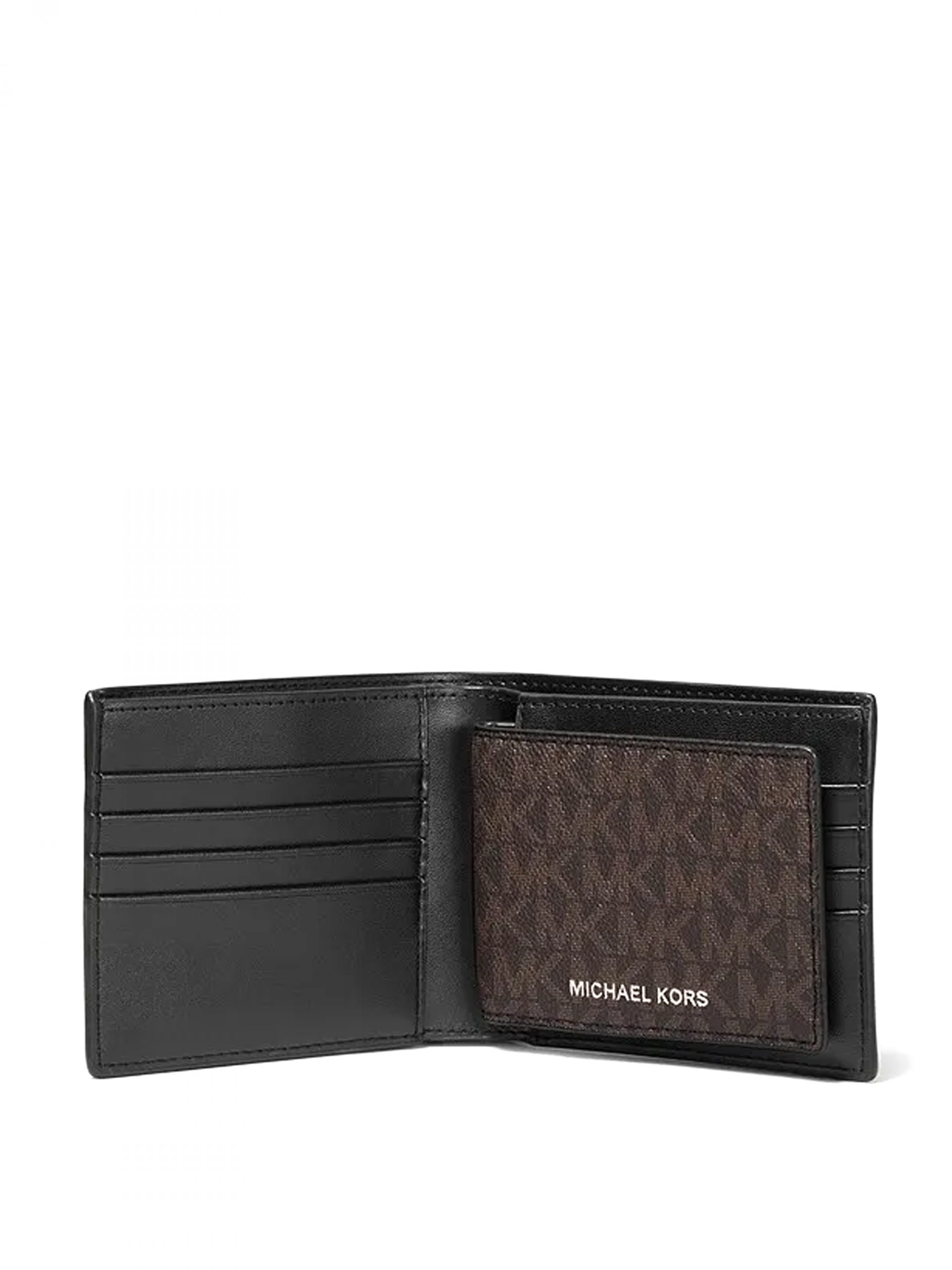 Michael Kors Cooper Billfold Passcase Wallet Signature Brown - Averand