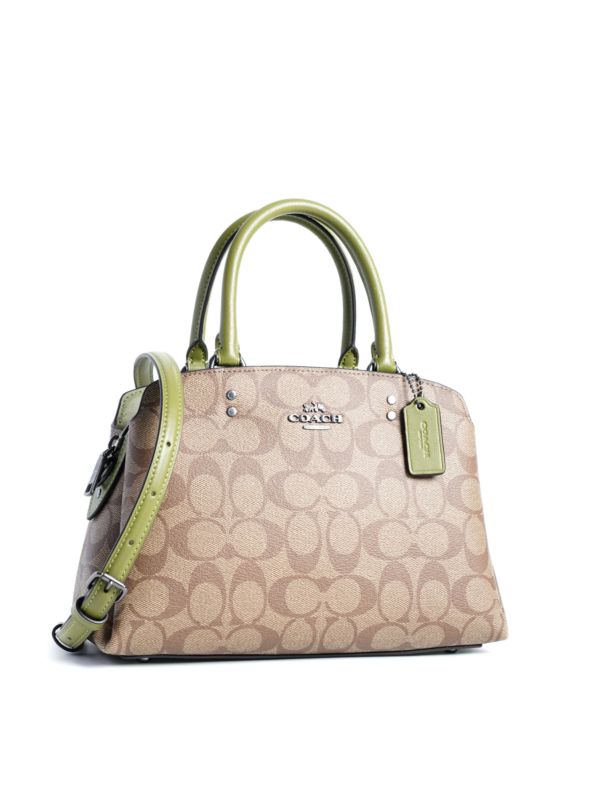 Coach Mini Lillie Carryall Signature Olive Green