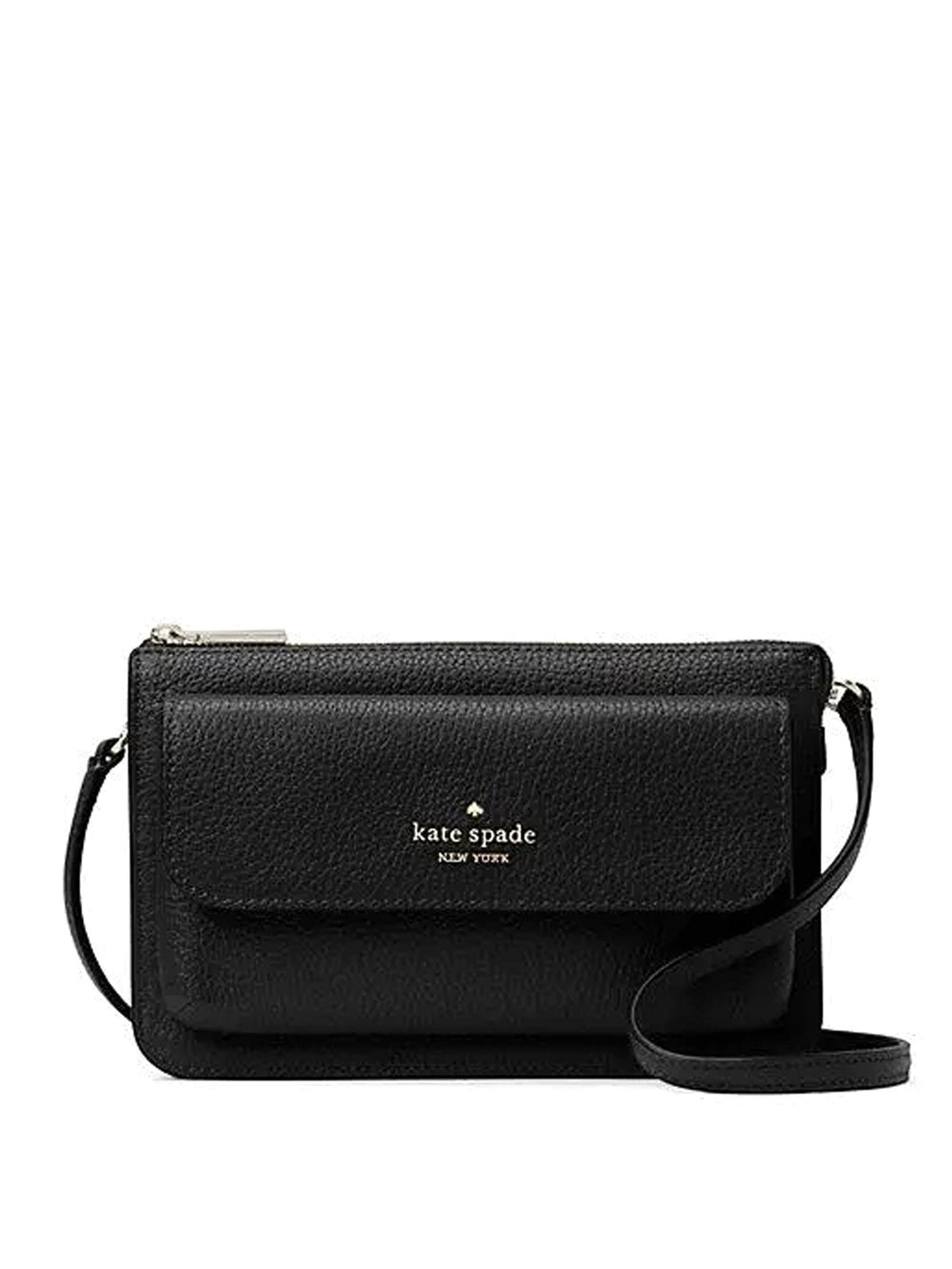 kate spade, Bags, Kate Spade Leila Pebble Leather Small Flap Crossbody  Black