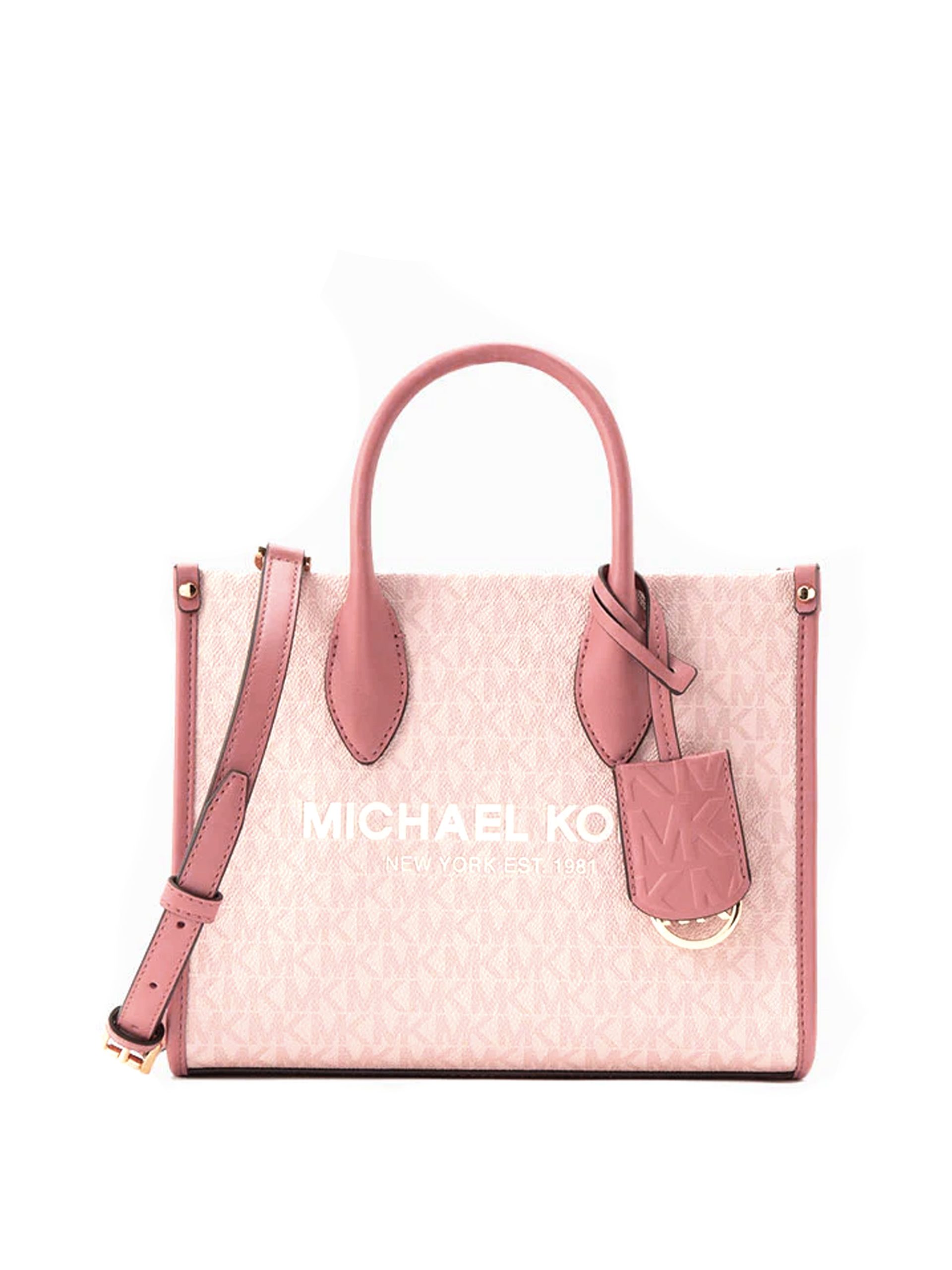 Michael Kors Mirella Small Top Zip Crossbody Bag Dark Powder Blush Pink MK