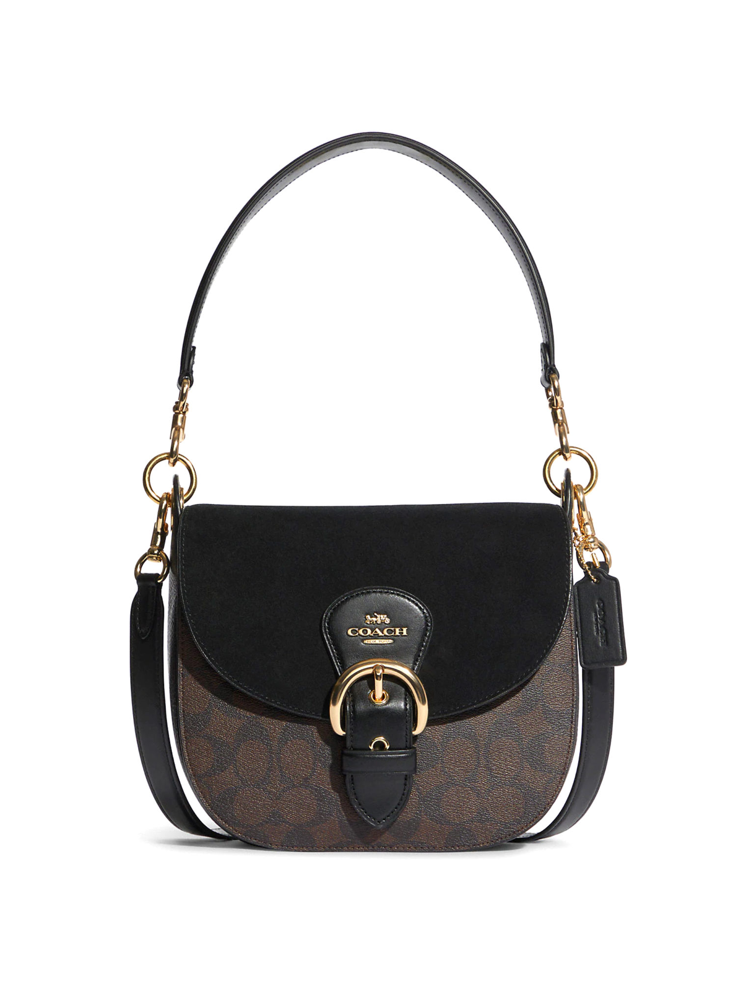 Coach Kleo Shoulder Bag 23 Signature Brown Black Averand