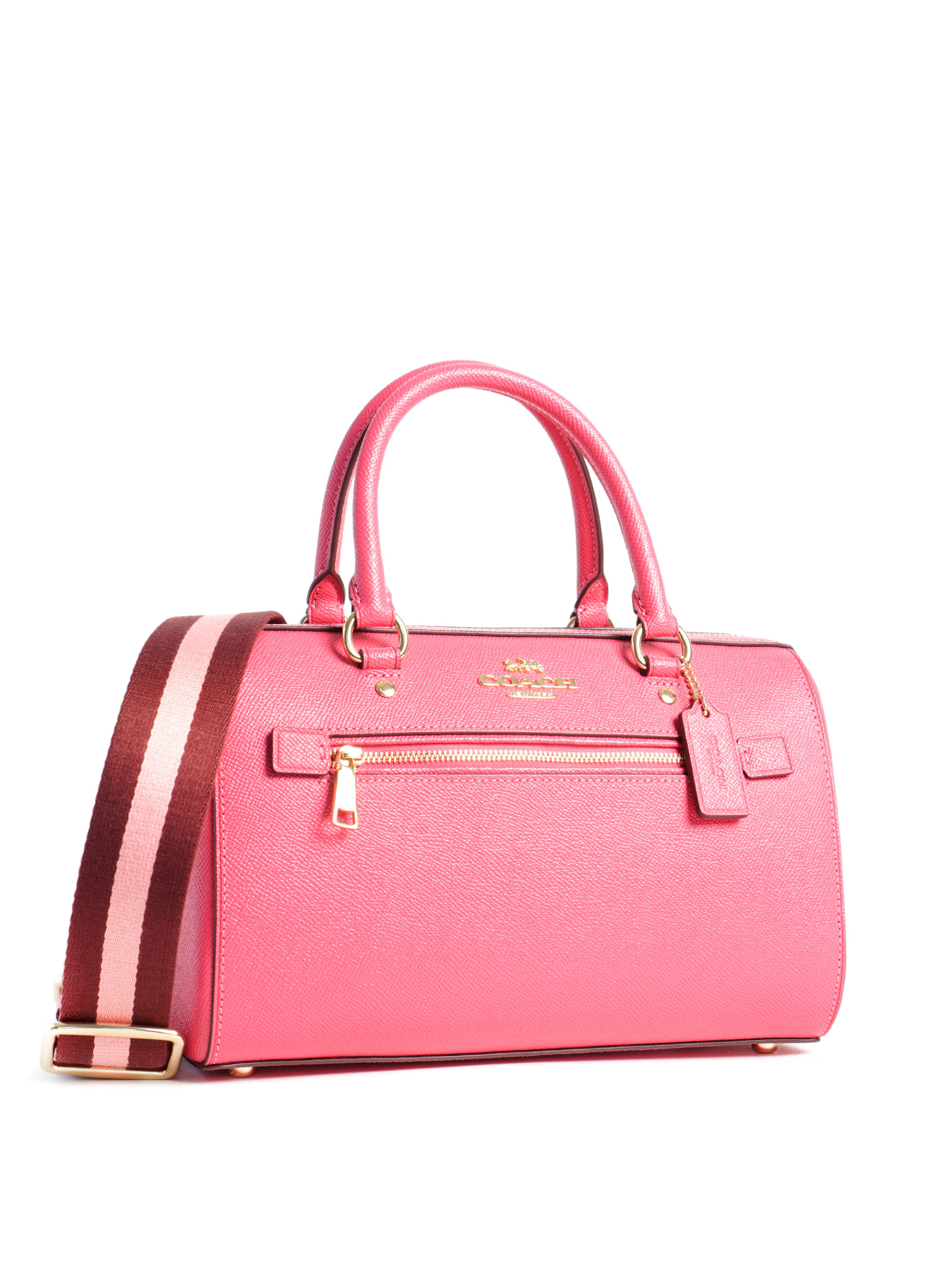 Coach, Bags, Coach Cf375 Mini Rowan Satchel In Powder Pink Wine Multi