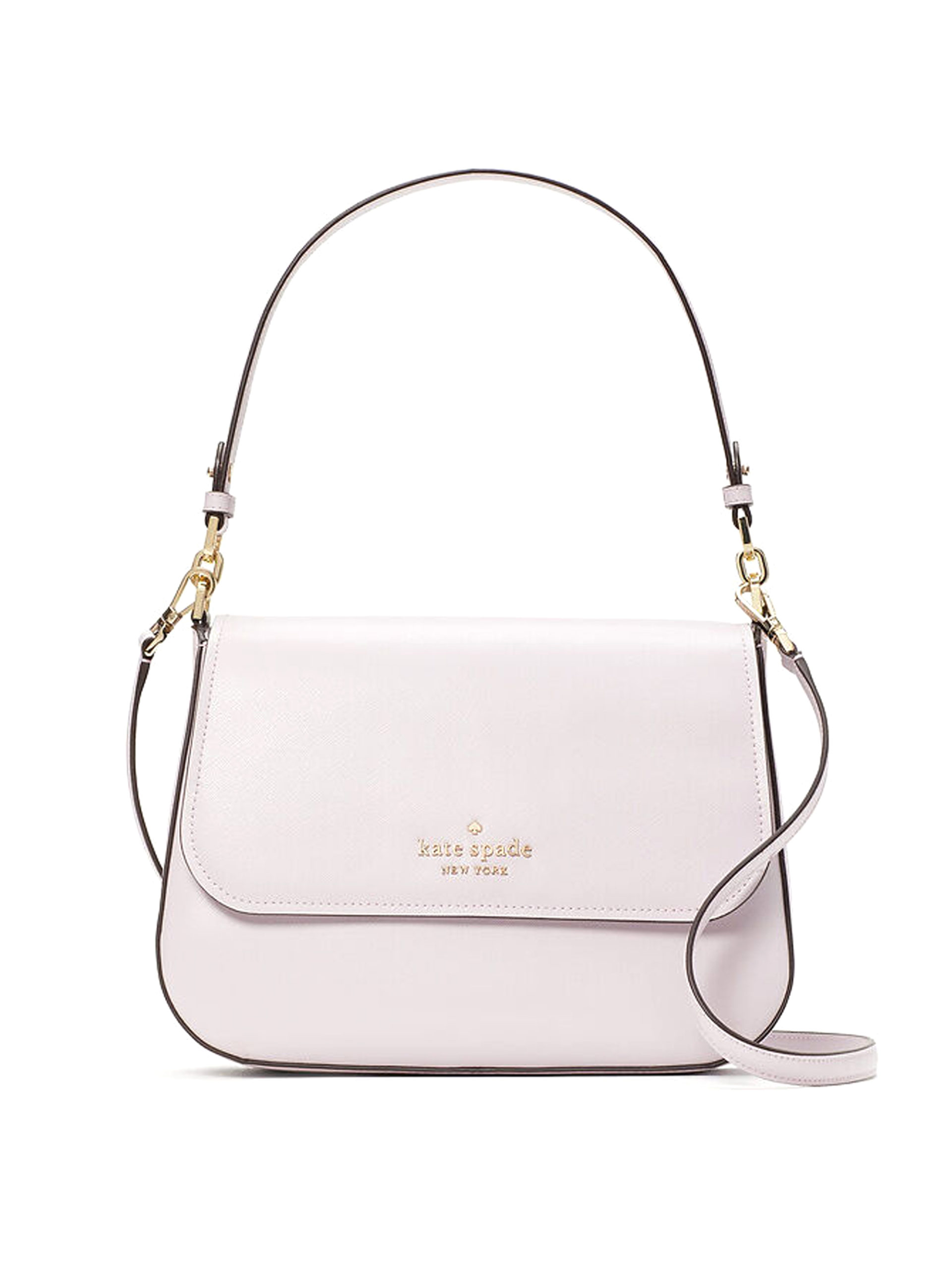 Kate Spade Staci Saffiano Leather Flap Shoulder Bag Lilac Moonlight